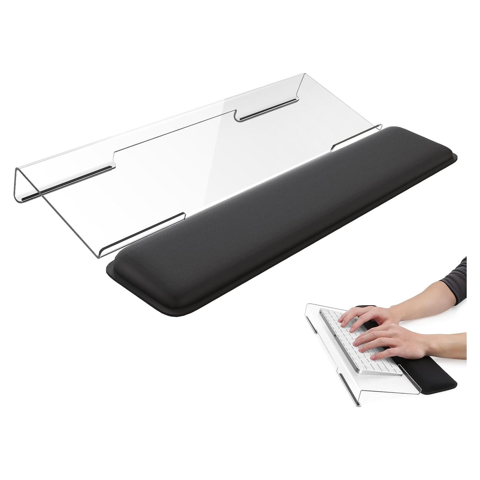 Soporte Ergonómico para Teclado Laborio con Reposamuñecas Transparente