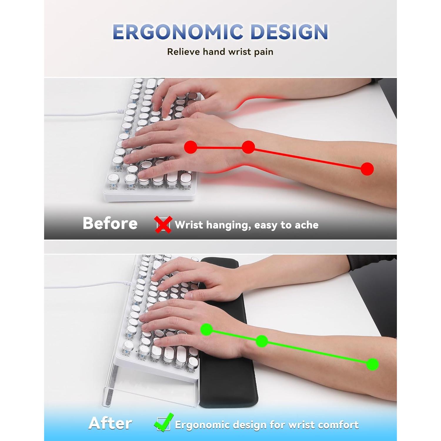 Soporte Ergonómico para Teclado Laborio con Reposamuñecas Transparente