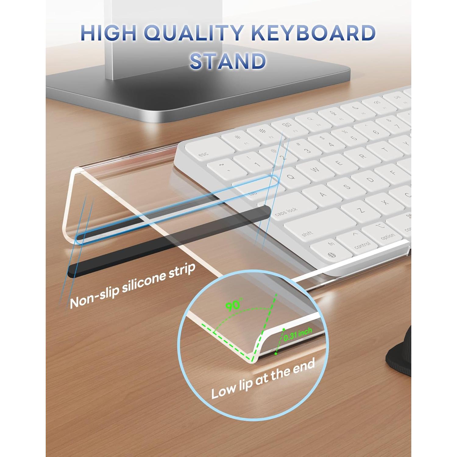 Soporte Ergonómico para Teclado Laborio con Reposamuñecas Transparente