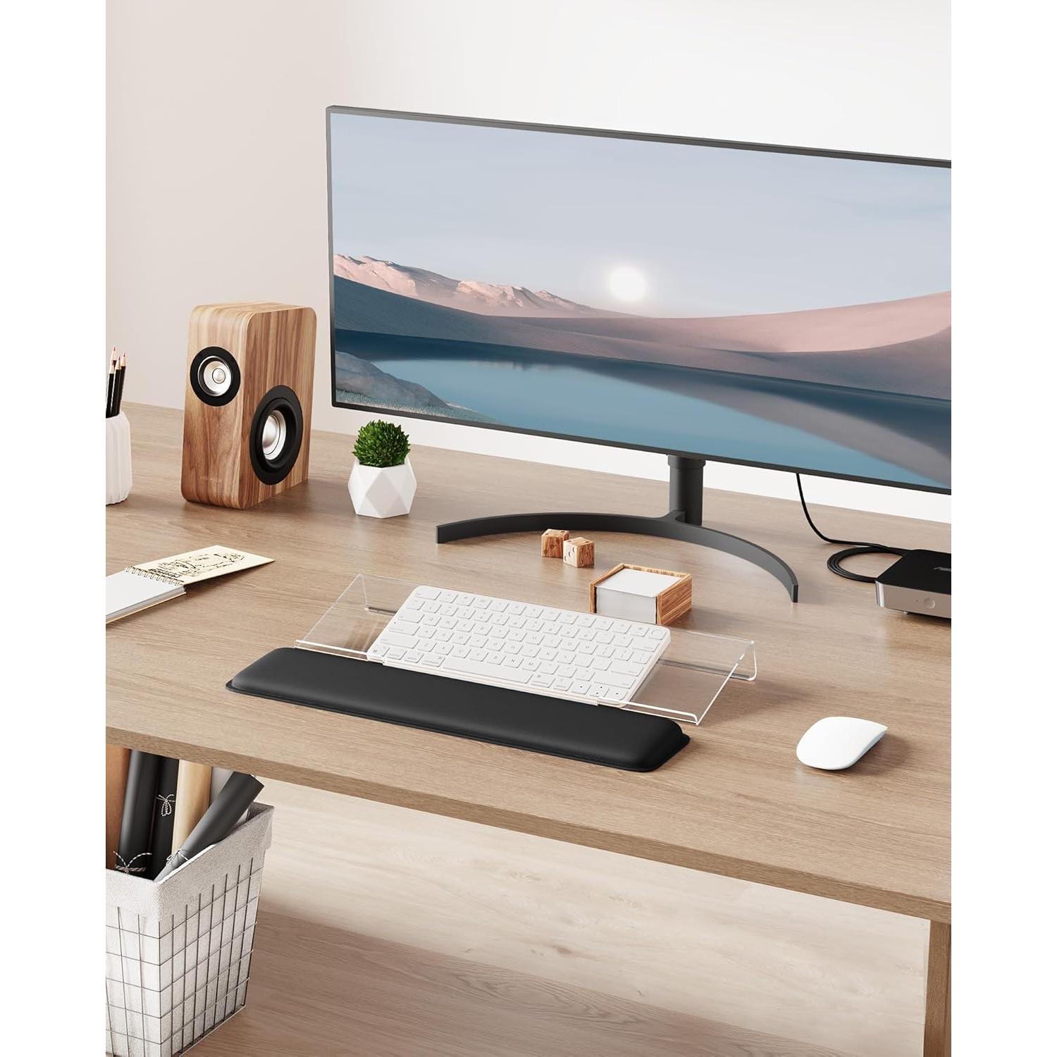 Soporte Ergonómico para Teclado Laborio con Reposamuñecas Transparente