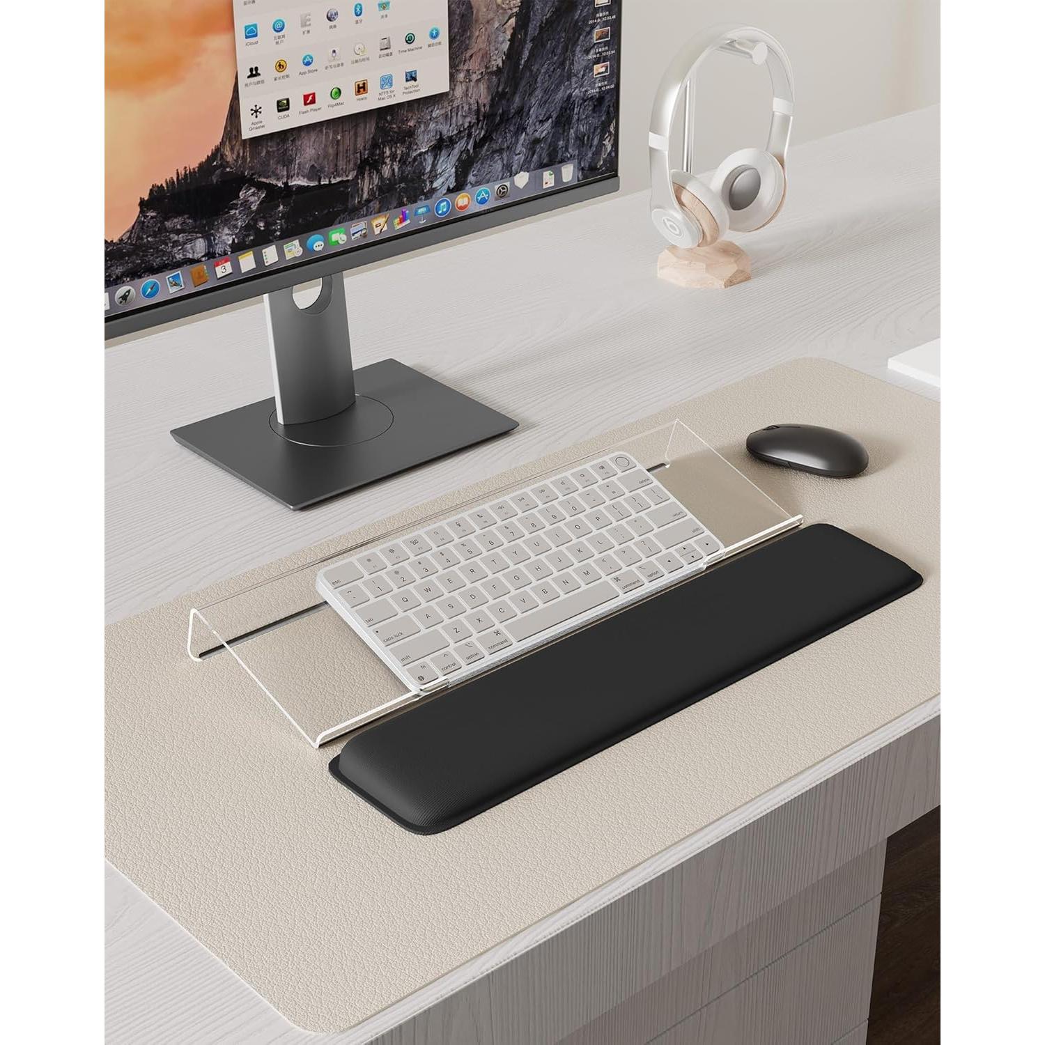 Soporte Ergonómico para Teclado Laborio con Reposamuñecas Transparente