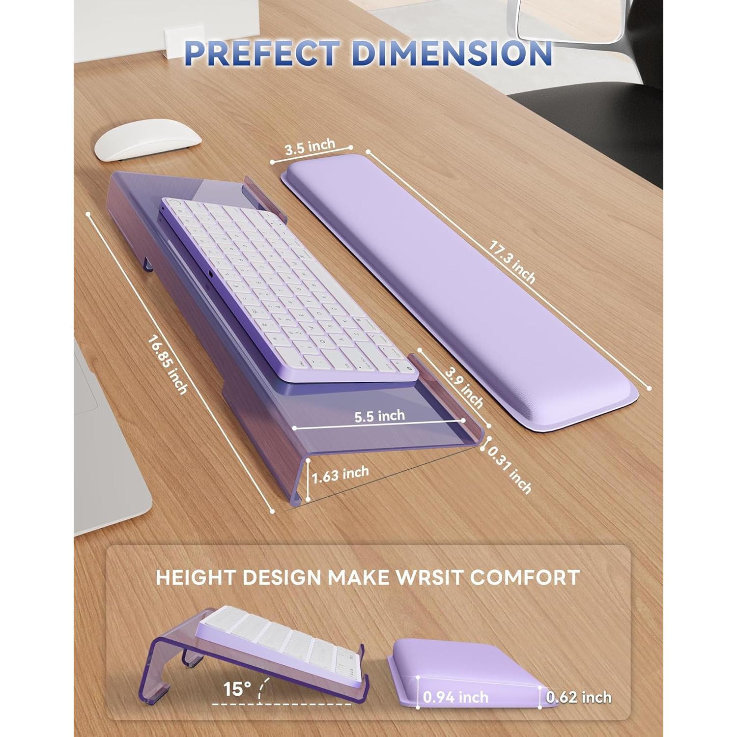 Soporte Ergonómico para Teclado Laborio con Reposamuñecas Púrpura