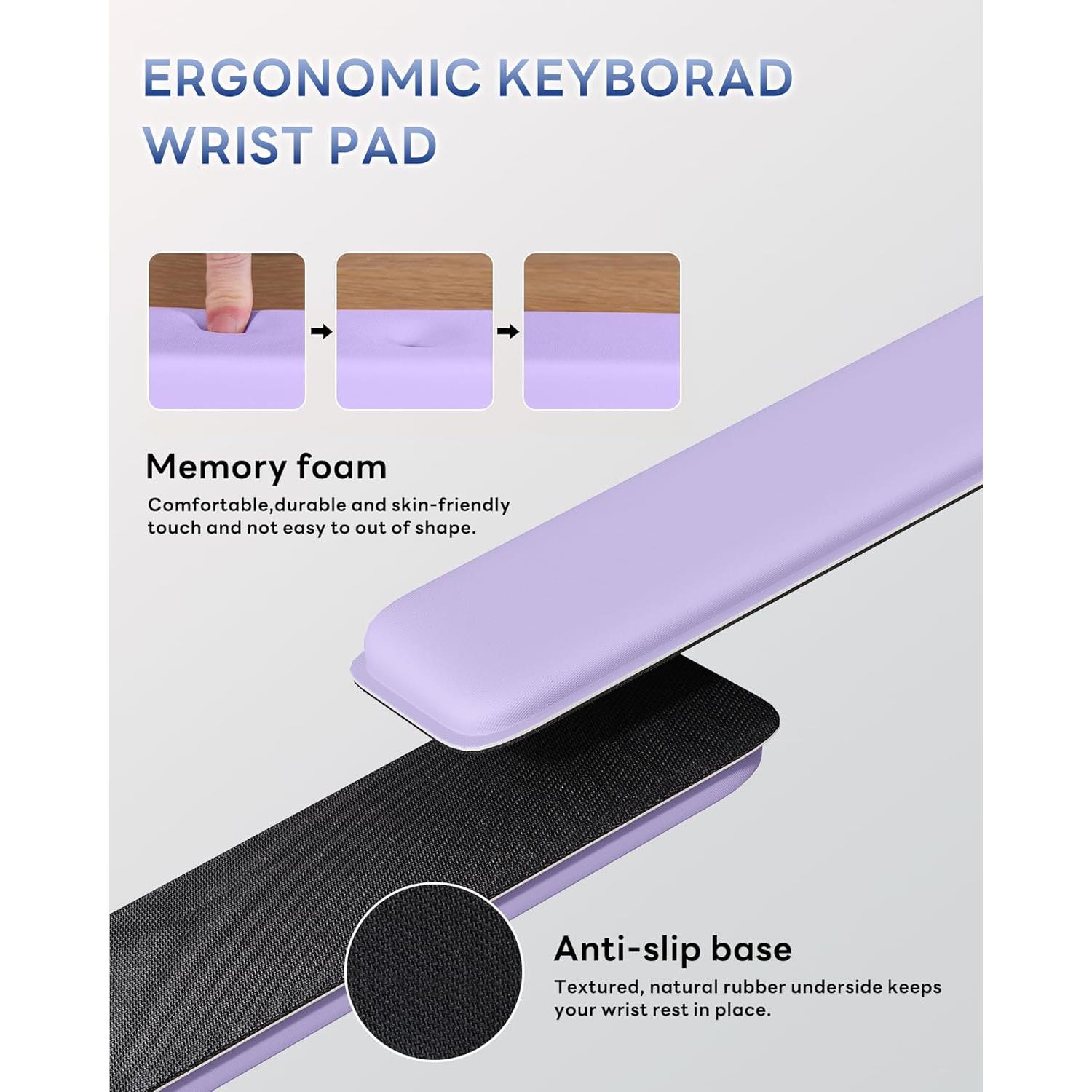 Soporte Ergonómico para Teclado Laborio con Reposamuñecas Púrpura