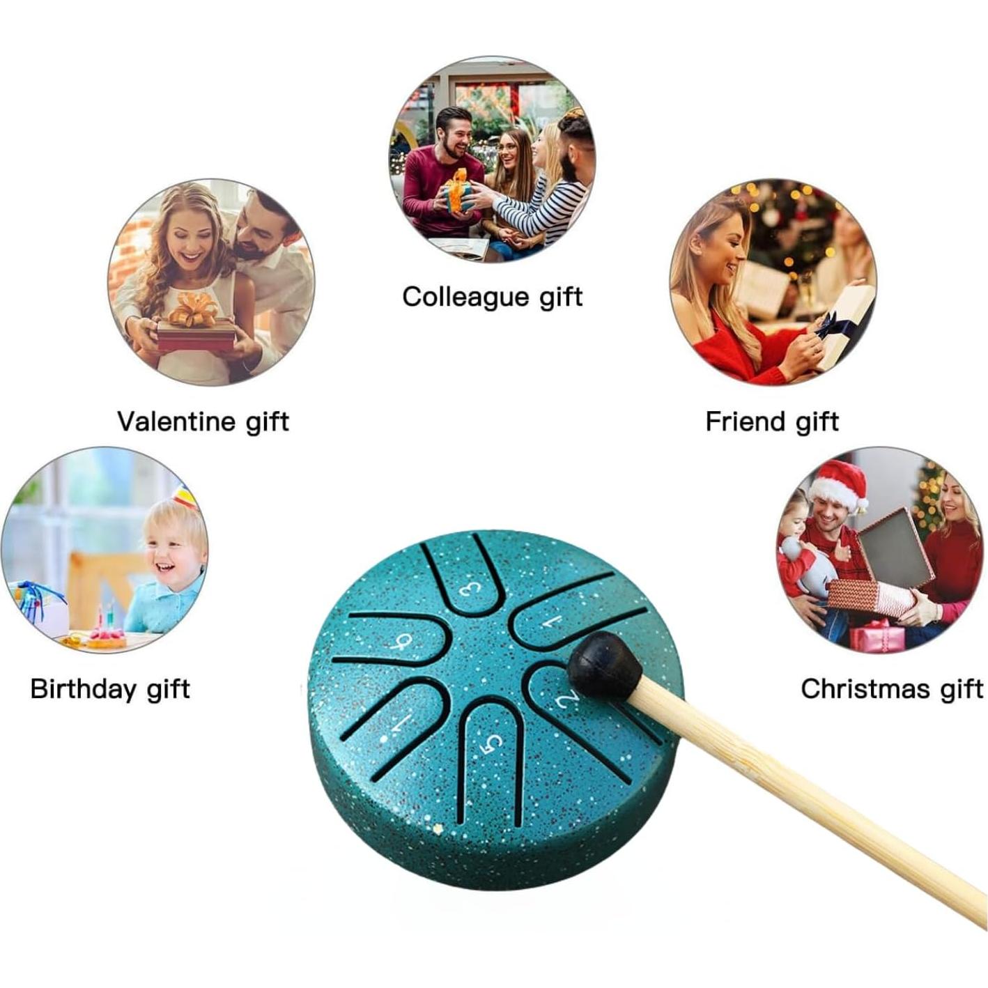 Mini tambor de lengua de acero Soarun 3 en 6 notas azul