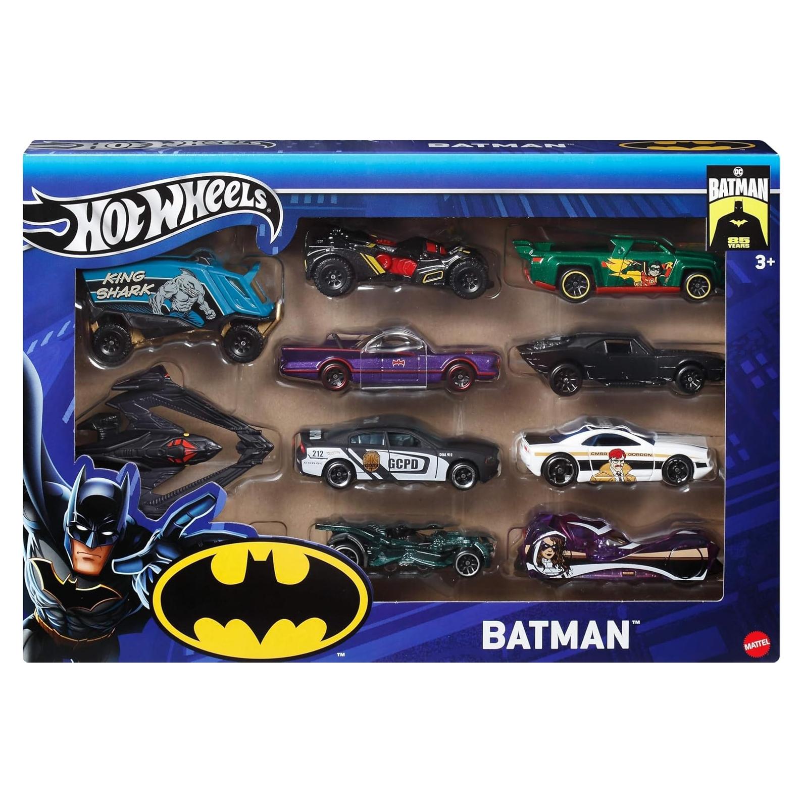 Hot Wheels Paquete de 10 Vehículos Batman 1:64 Metal
