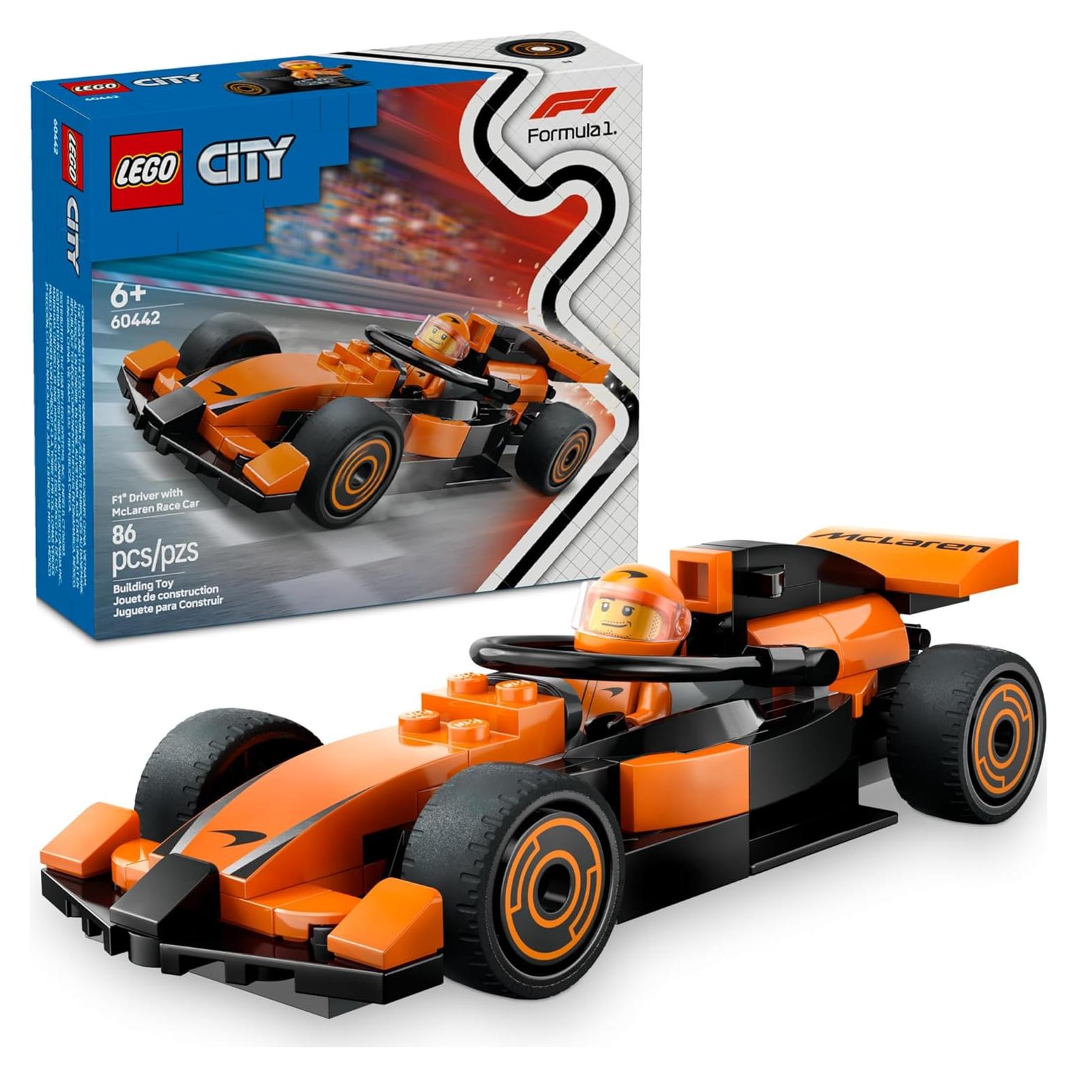 LEGO City Piloto de F1 McLaren - Auto de Carreras 14 cm
