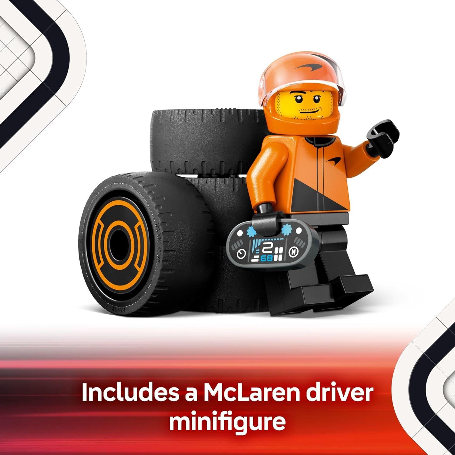 LEGO City Piloto de F1 McLaren - Auto de Carreras 14 cm