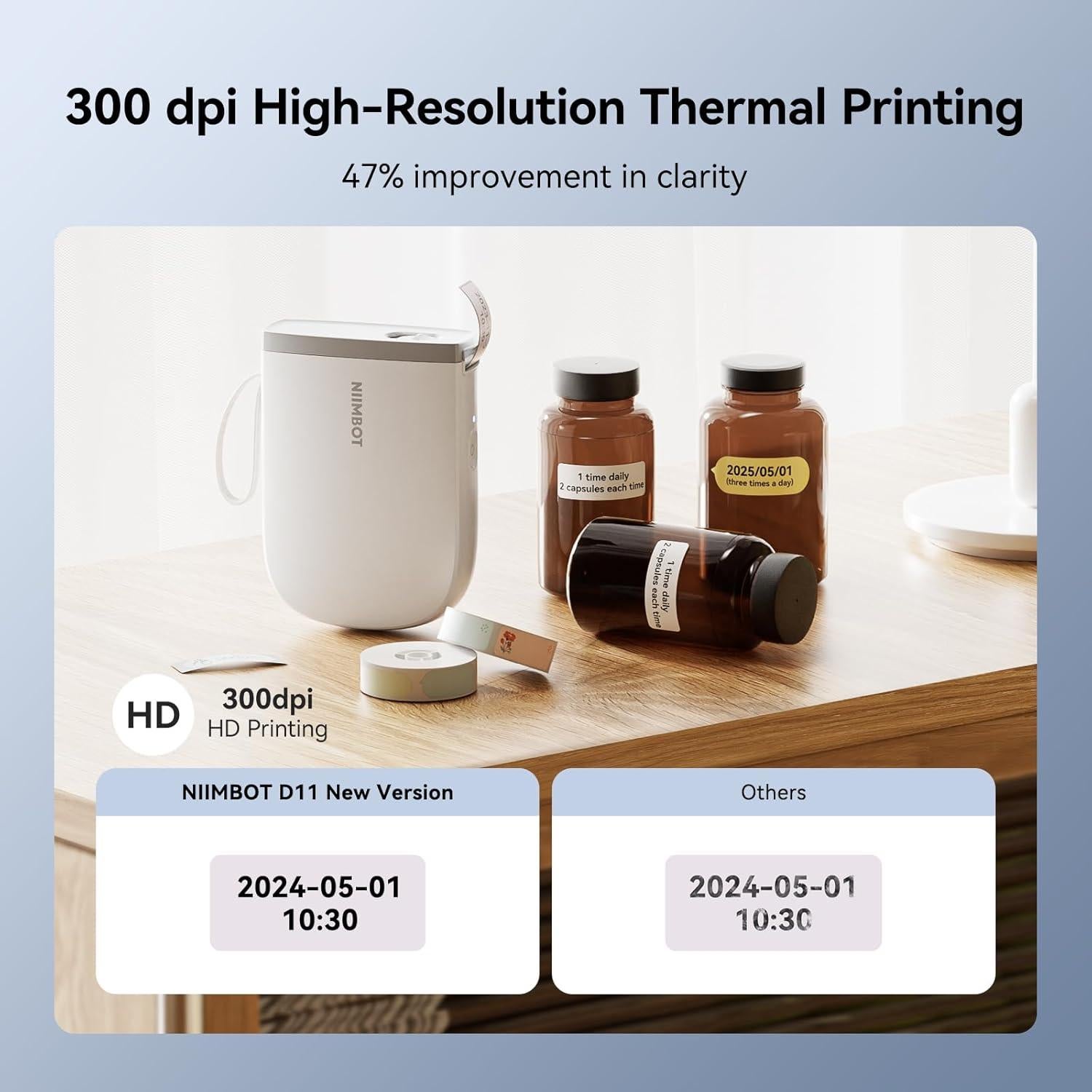 Impresora de Etiquetas NIIMBOT D11 Bluetooth 300 DPI Blanca