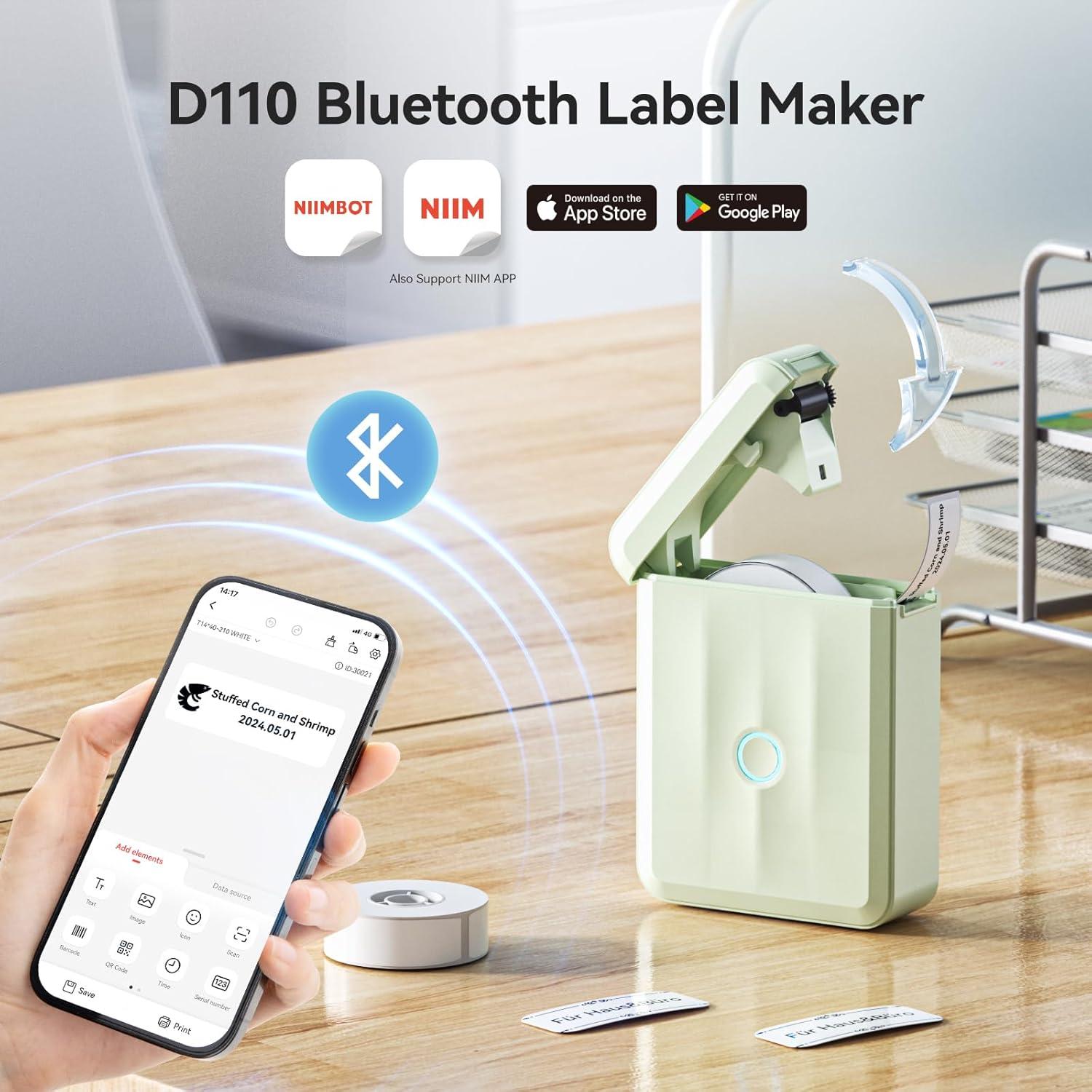 Impresora de Etiquetas NIIMBOT D110 Bluetooth Verde 12x40mm