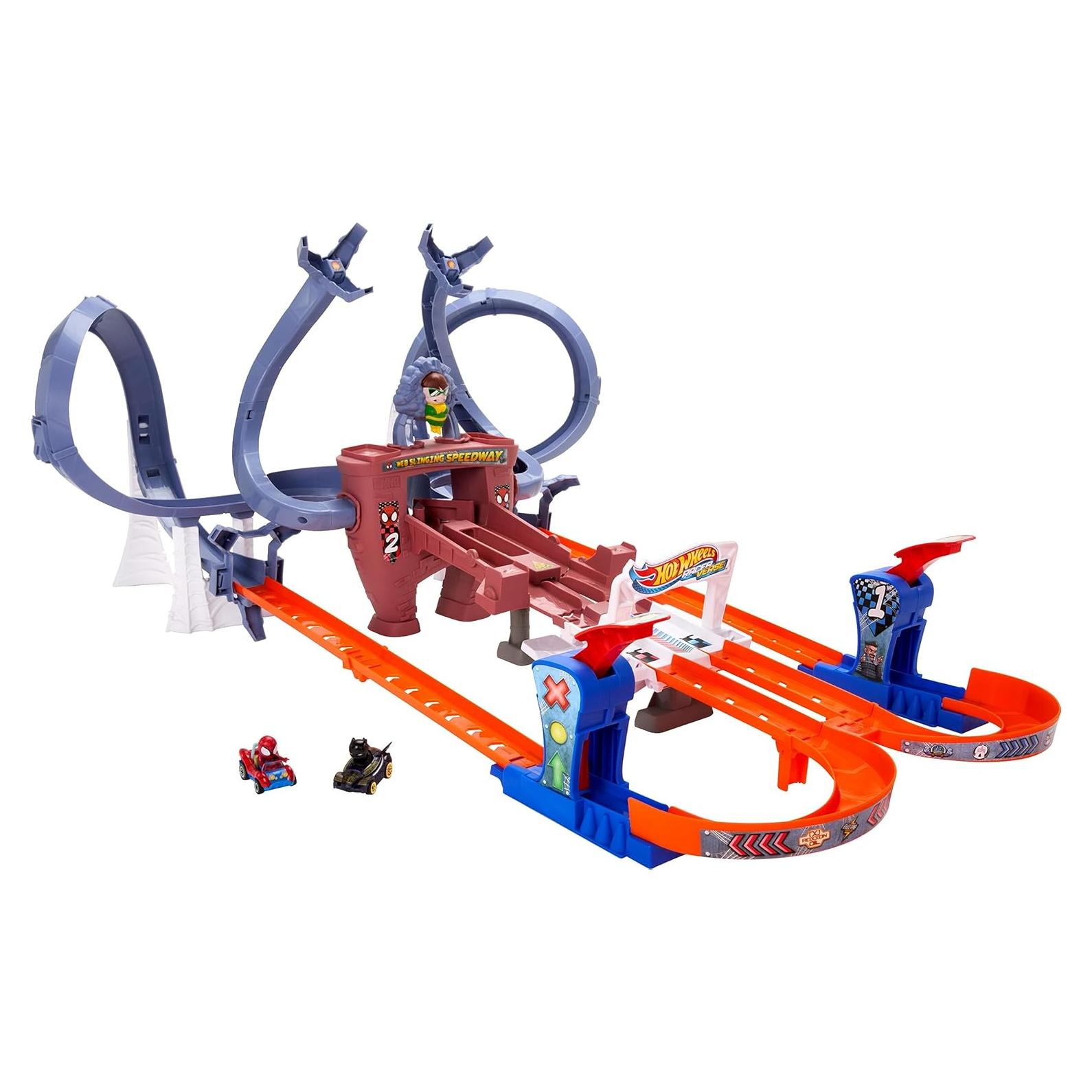 Juego de Pista Hot Wheels Spider-Man y Black Panther