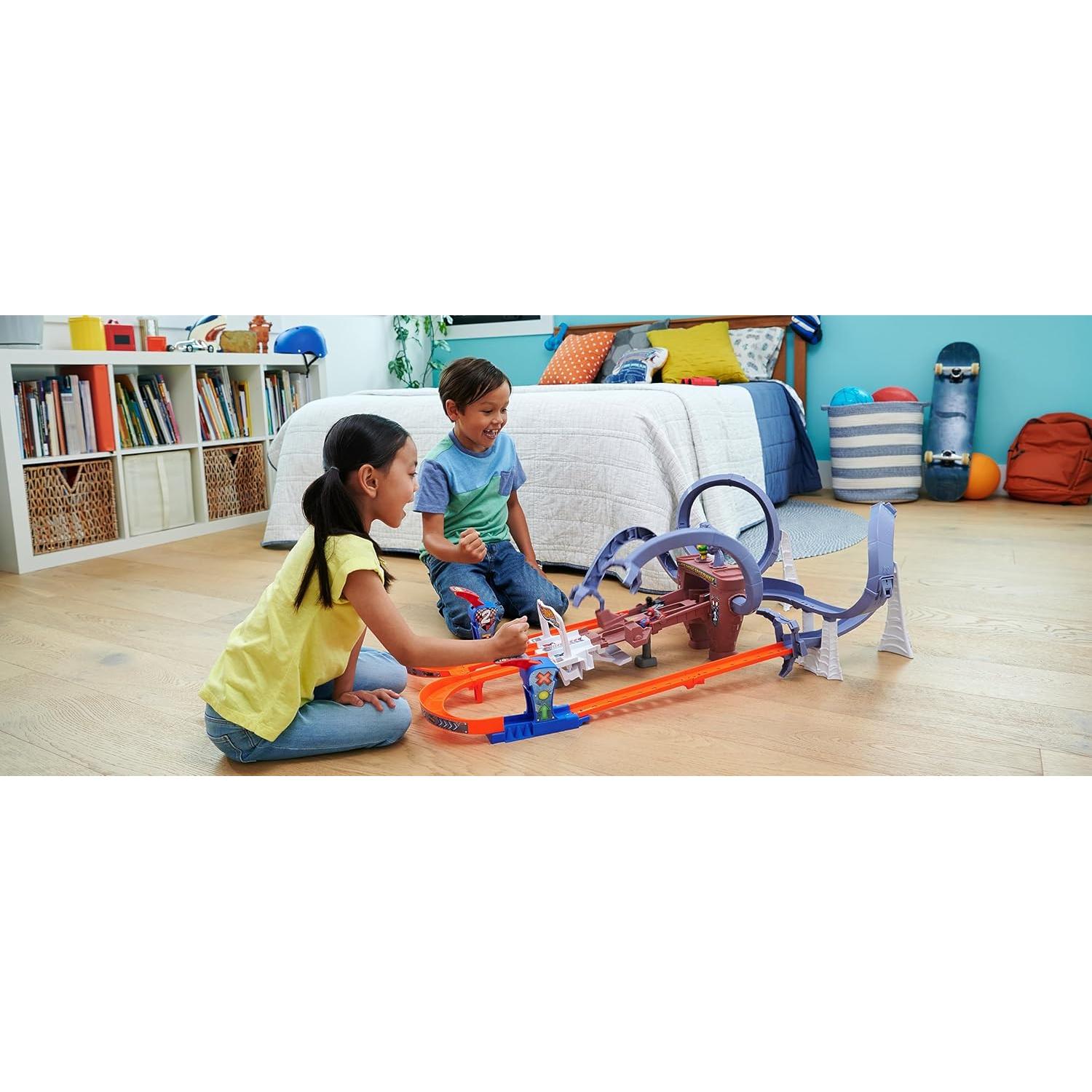 Juego de Pista Hot Wheels Spider-Man y Black Panther