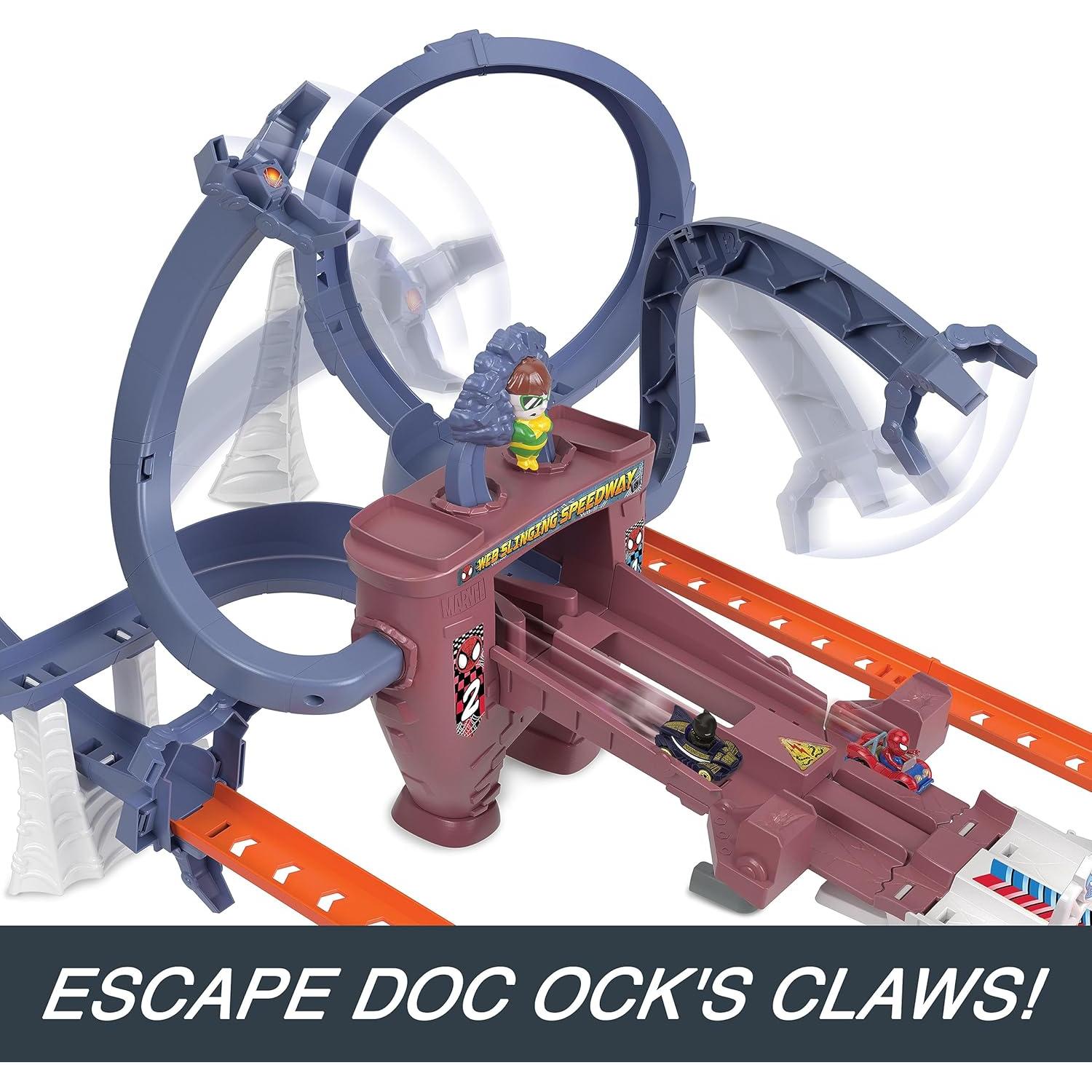 Juego de Pista Hot Wheels Spider-Man y Black Panther