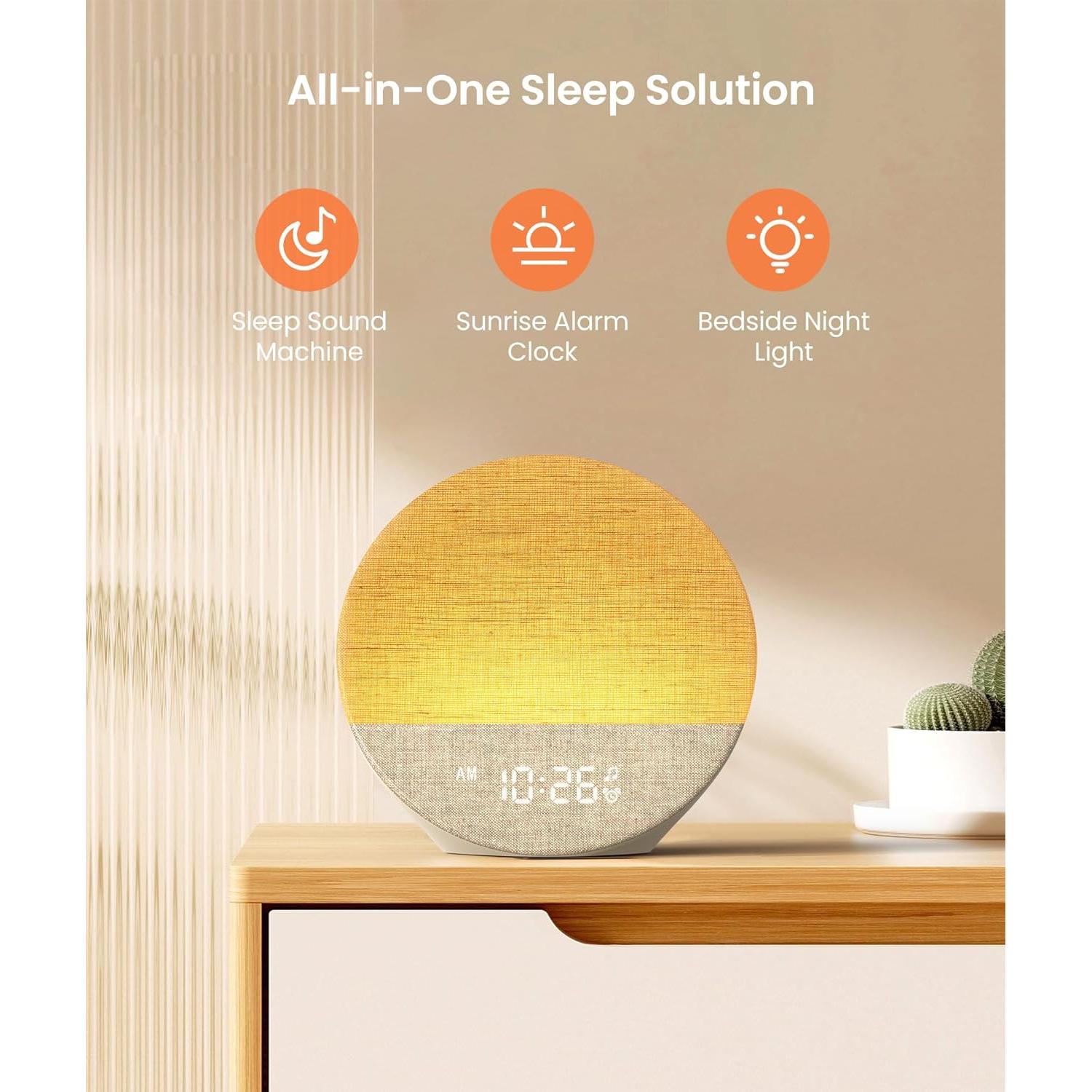 Reloj Despertador de Amanecer Dreamegg Sunrise 1 Blanco Clásico