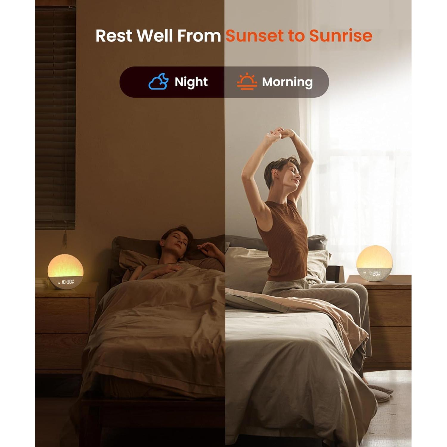 Reloj Despertador de Amanecer Dreamegg Sunrise 1 Blanco Clásico