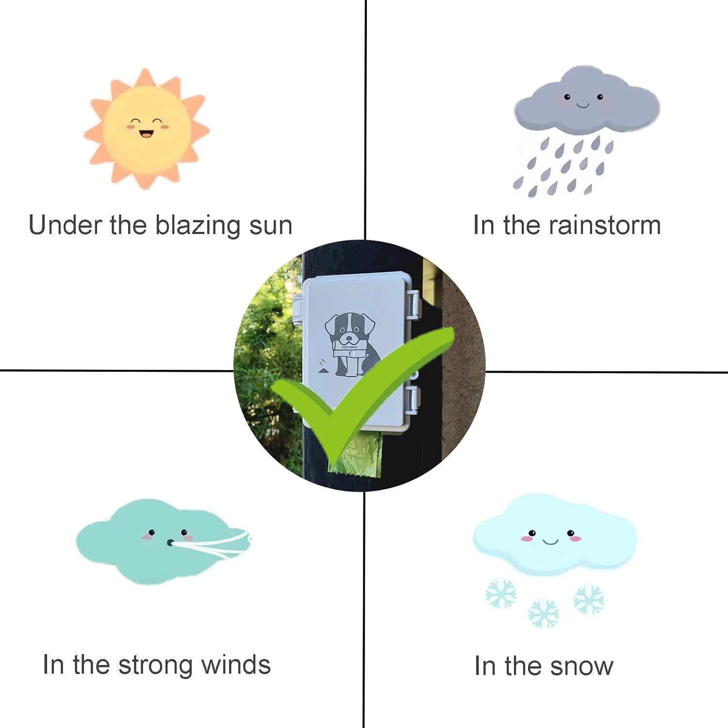 Dispensador de bolsas para excrementos de perro - Blanco - 8 rollos