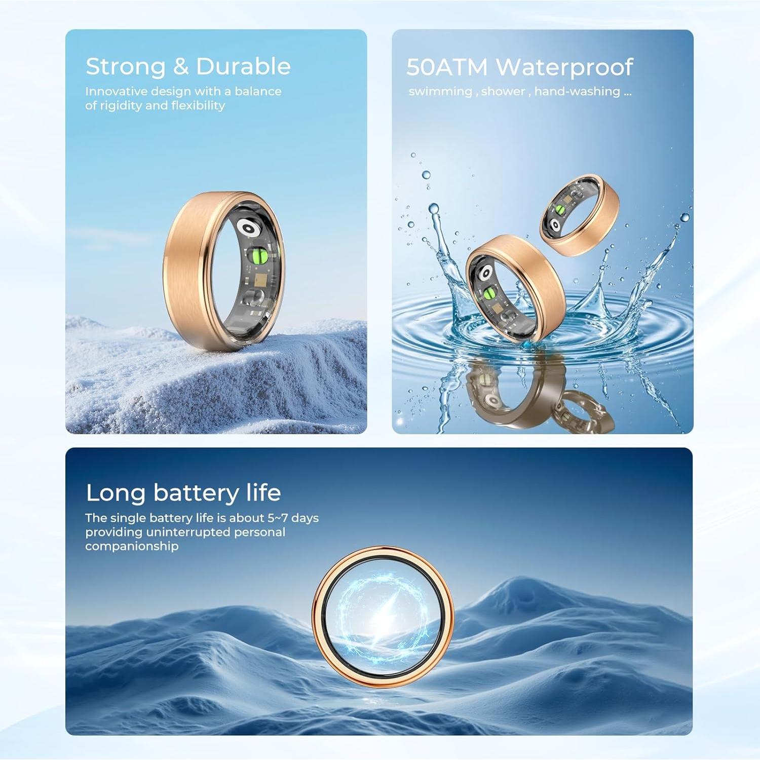 Anillo Inteligente Domhong 12# - Monitoreo de Salud y Fitness