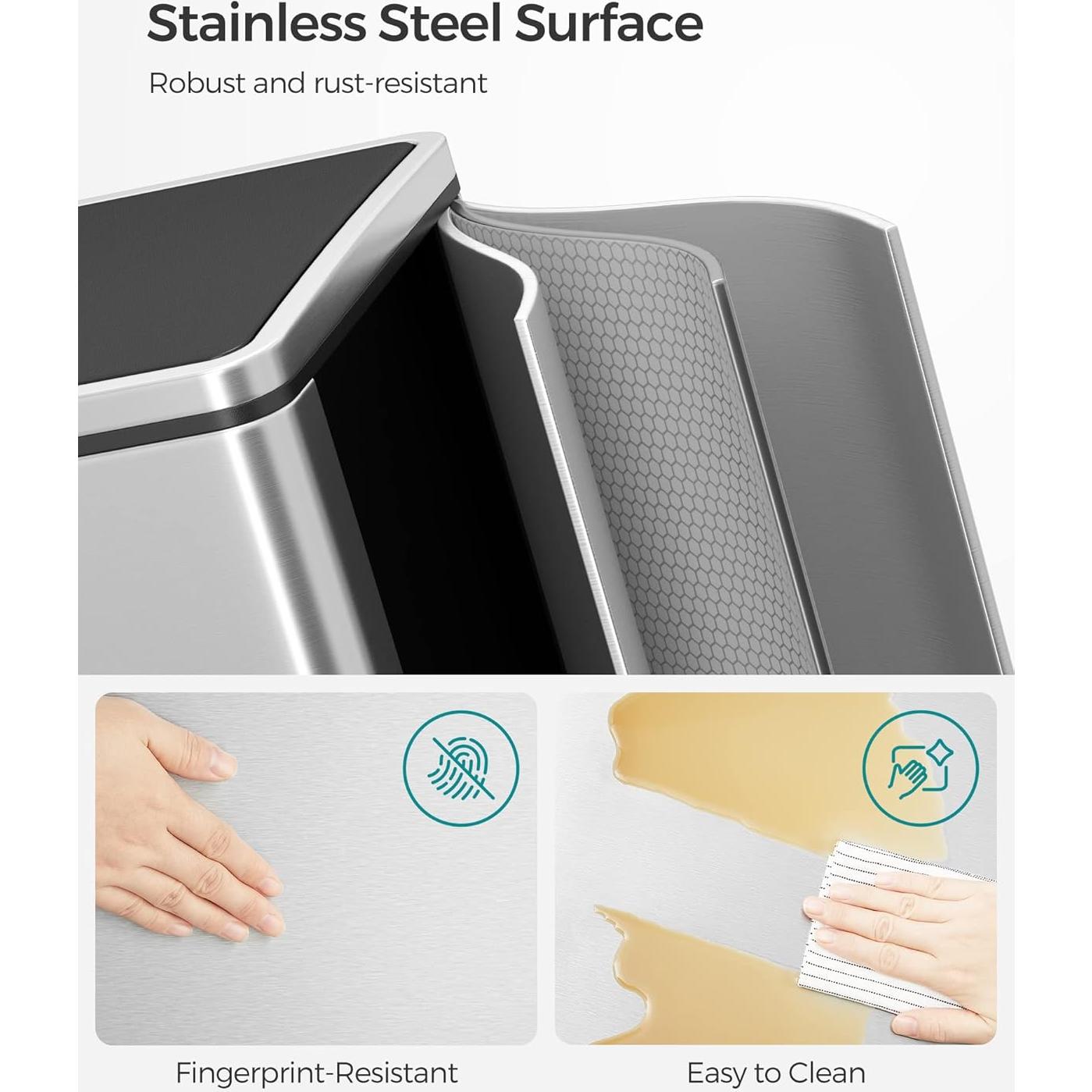 Cubo de Basura SONGMICS 2 x 30 L con Pedal y 15 Bolsas