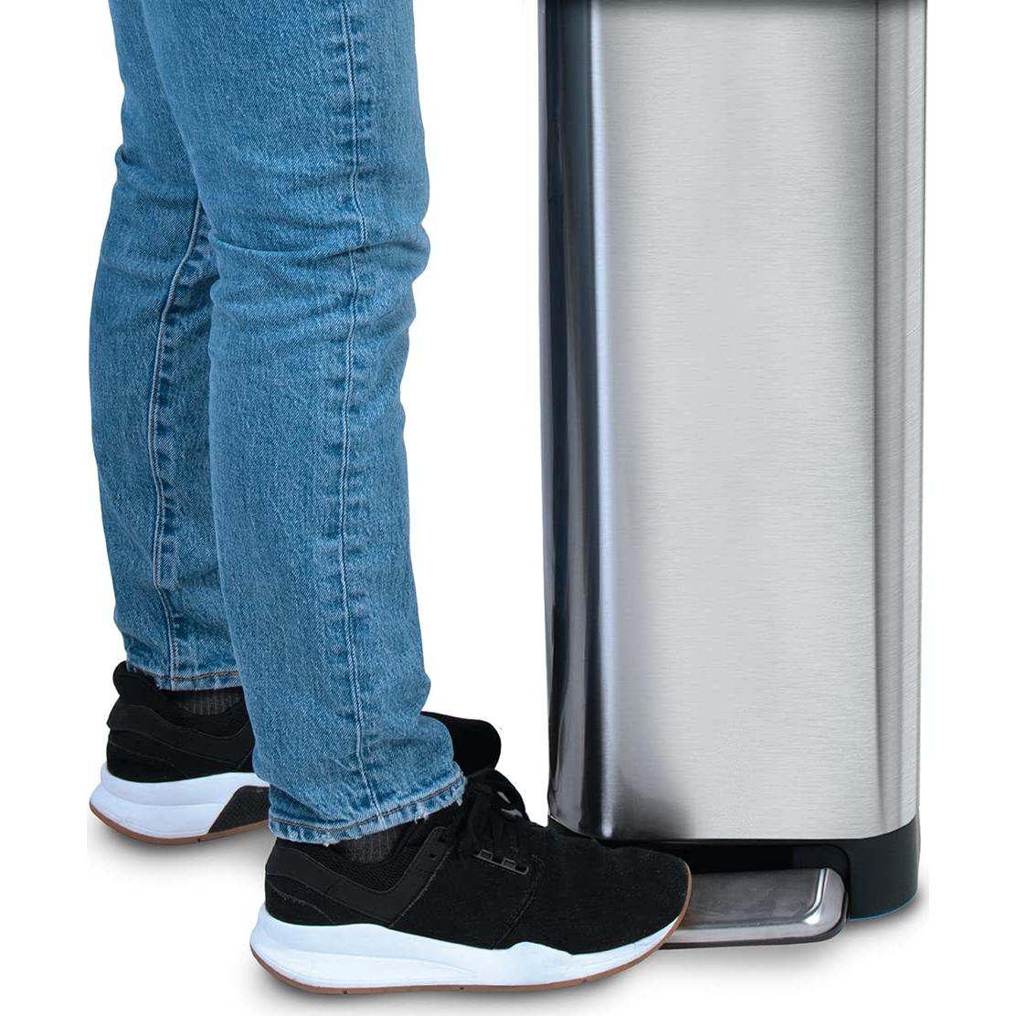 Bote de Basura Slim Glad 45L Acero Inoxidable con Tapa