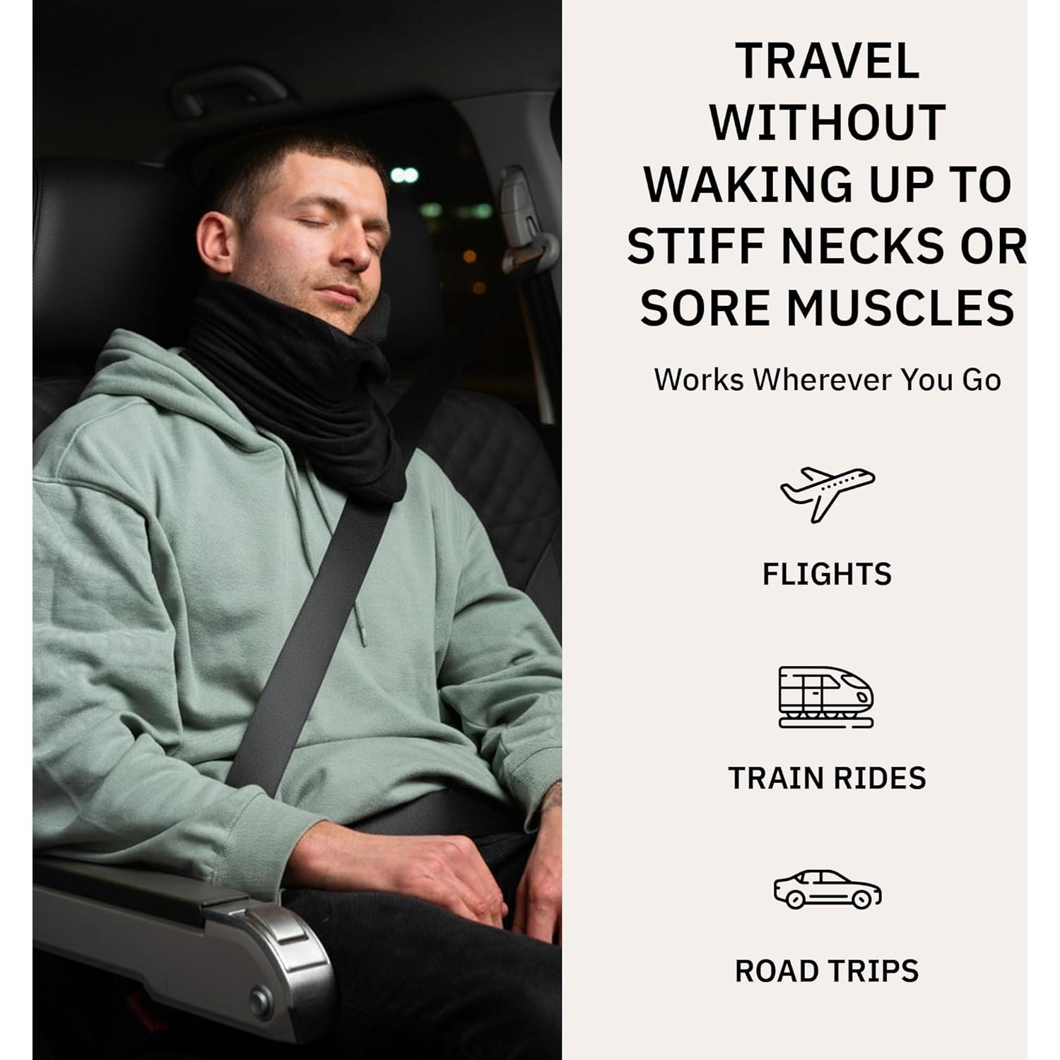 Almohada de Cuello Trtl Negra - Soporte Ergonómico para Viajar