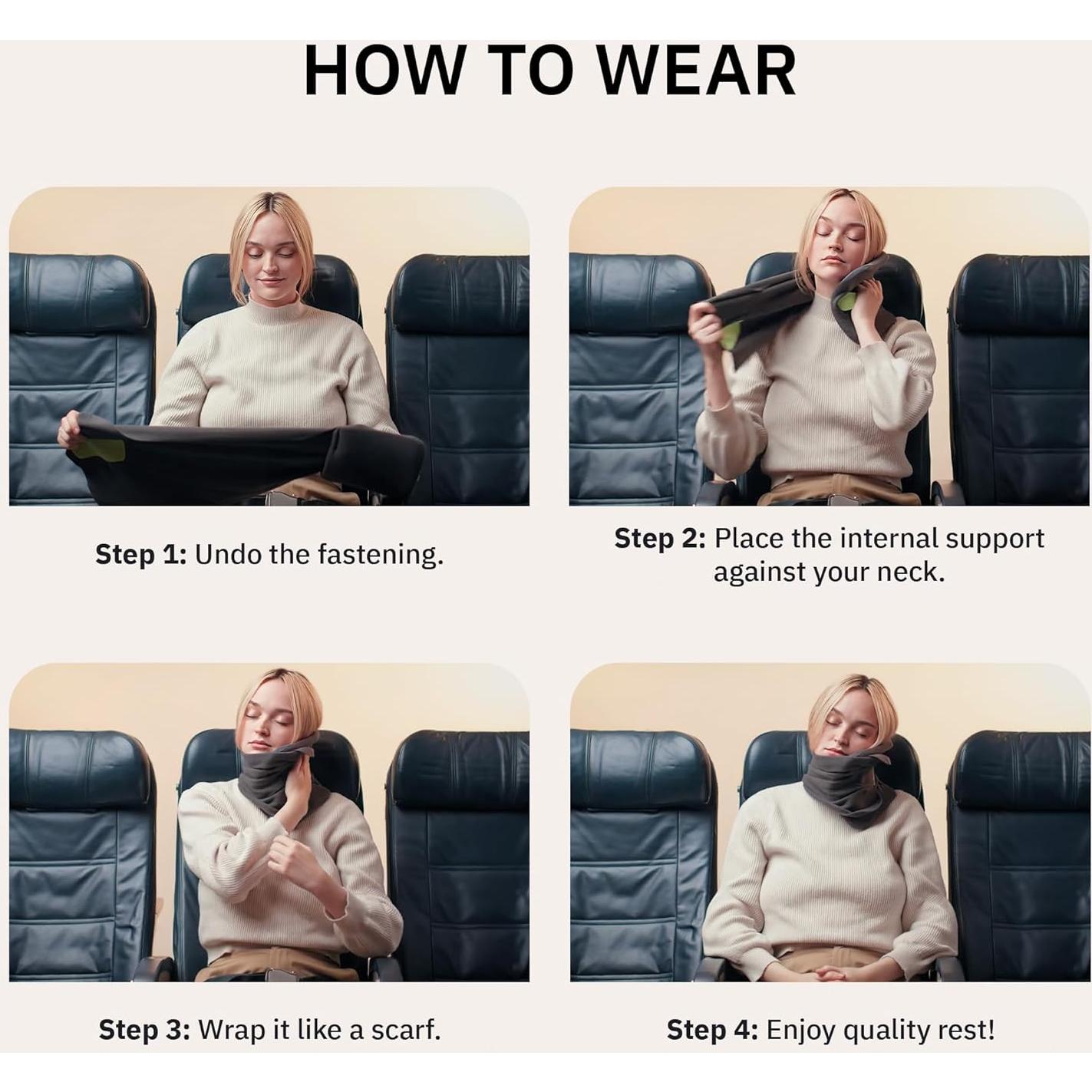 Almohada de Cuello Trtl Negra - Soporte Ergonómico para Viajar