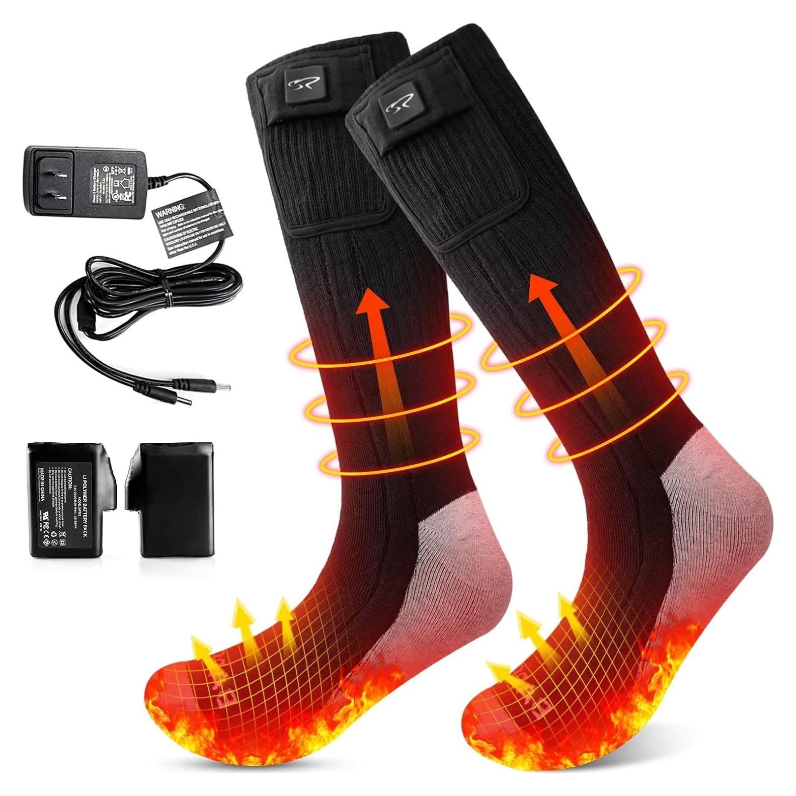 Calcetines Calentados Recargables BARCHI HEAT - Unisex, 3 Niveles de Calor