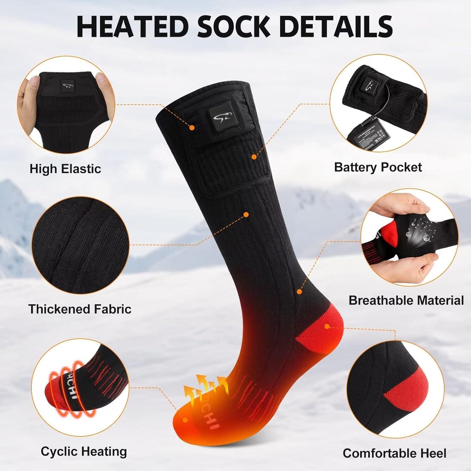 Calcetines Calentados Recargables BARCHI HEAT - Unisex, 3 Niveles de Calor