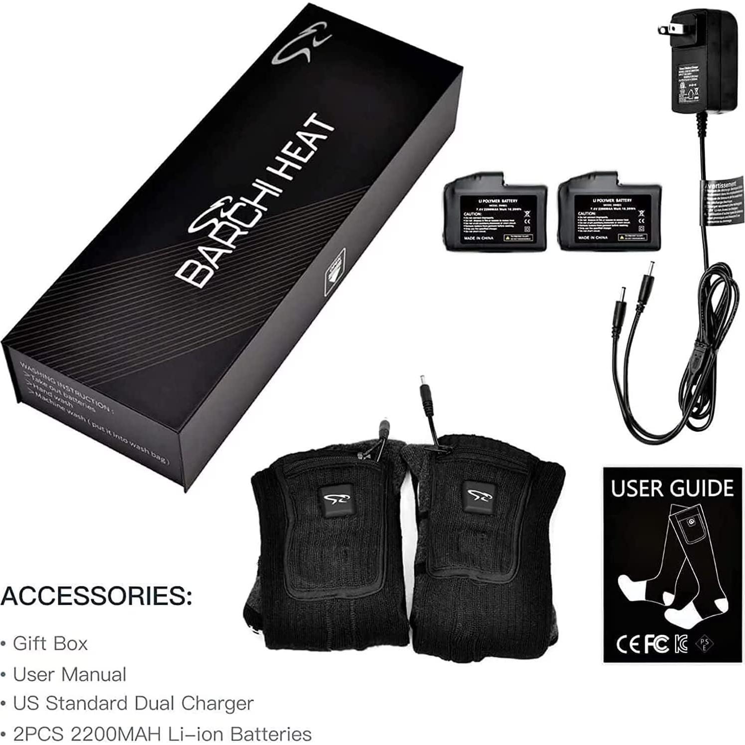 Calcetines Calentados Recargables BARCHI HEAT - Unisex, 3 Niveles de Calor