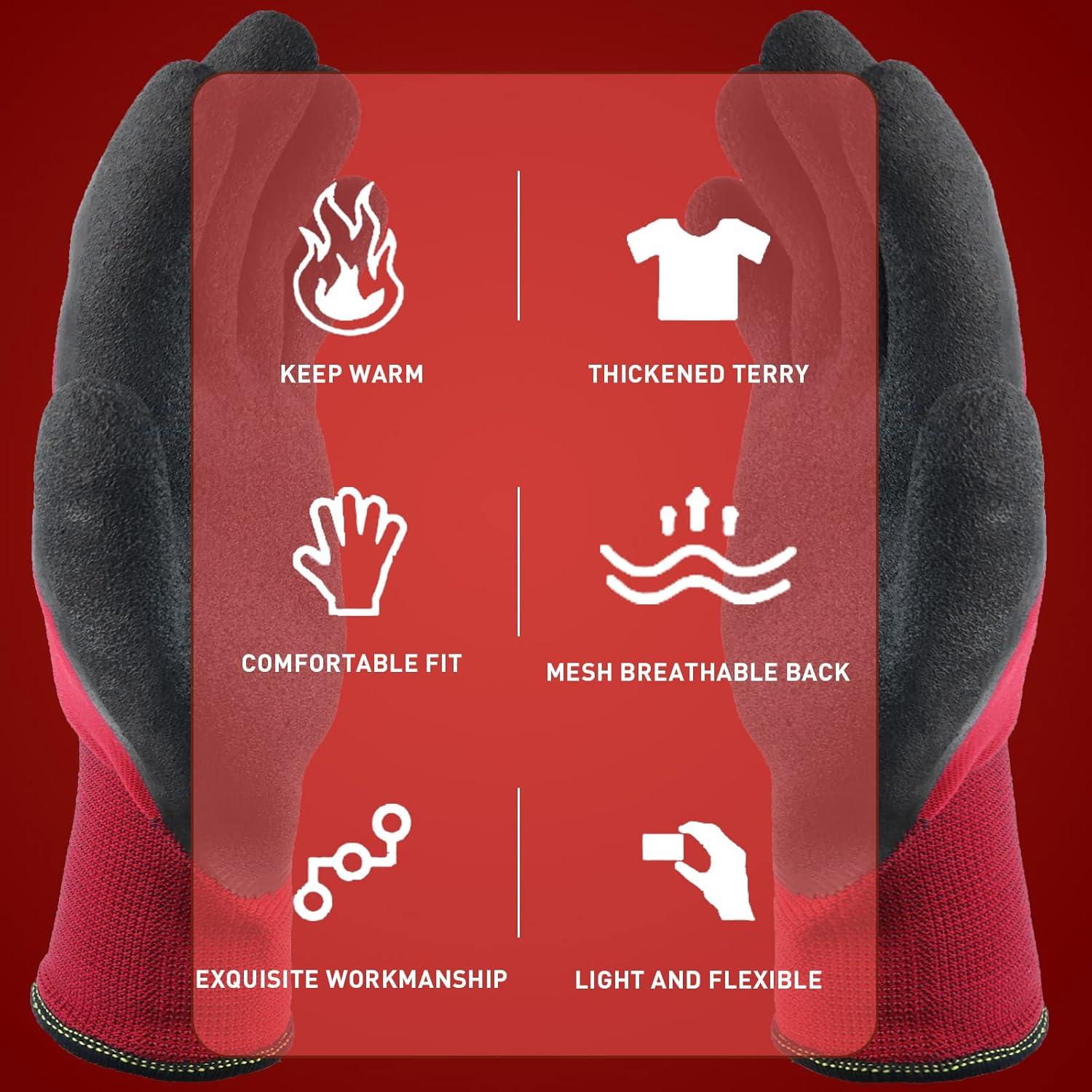 Guantes de Trabajo de Invierno LOCCEF - Aislados Térmicamente, 2 Pares