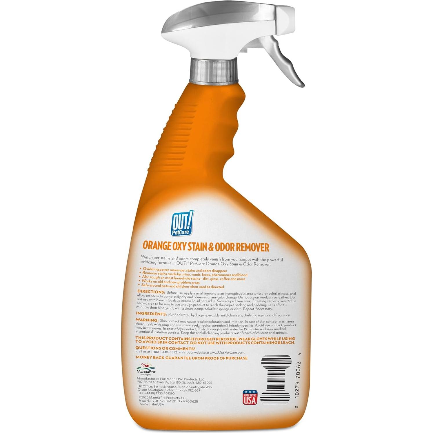 OUT! PetCare Eliminador de Manchas y Olores Oxy 946 ml