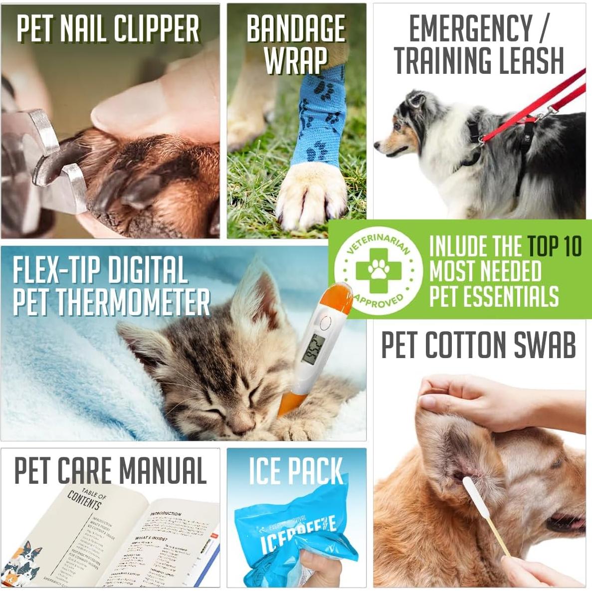 Kit de Primeros Auxilios para Mascotas EVERLIT 95 Piezas