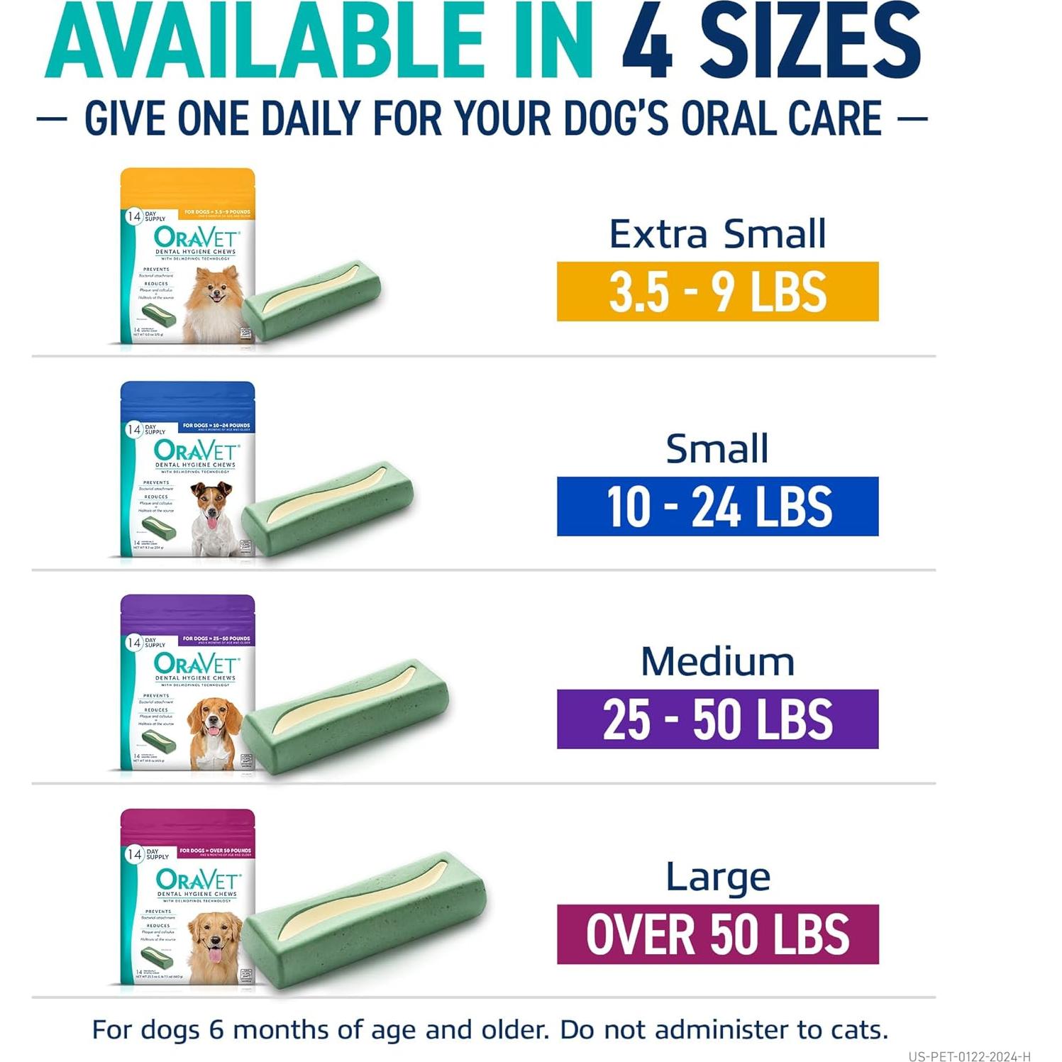 ORAVET Chews Dental para Perros Pequeños 30 Unidades