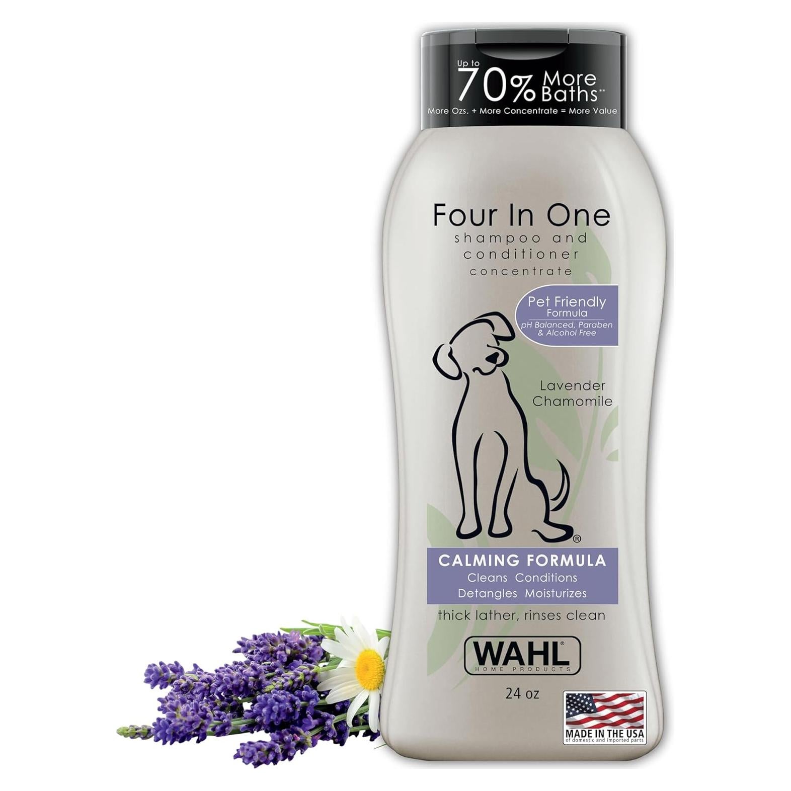 Champú Calmante 4-en-1 Wahl para Perros 24 Oz - Lavanda y Manzanilla