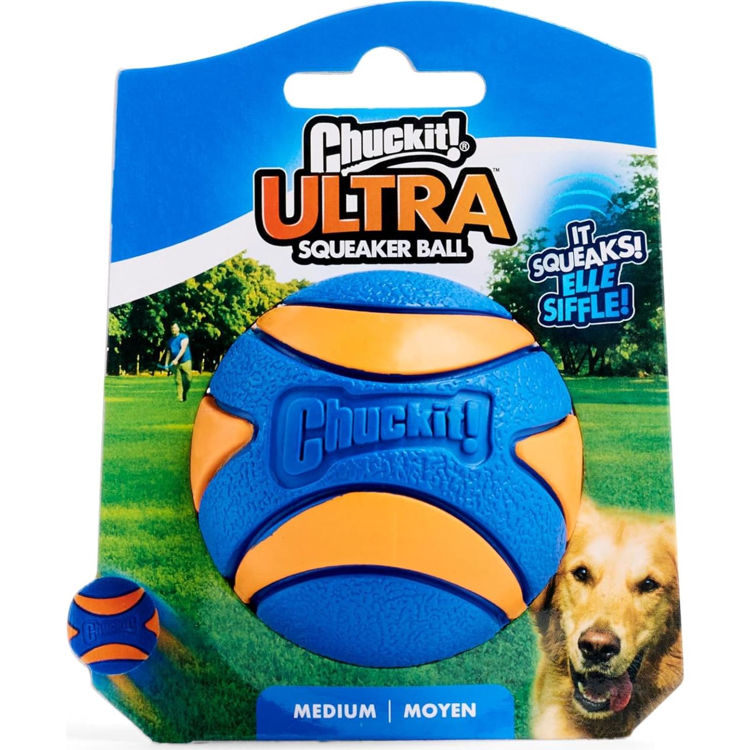 Pelota Chuckit! Ultra Squeaker para Perros Mediana - 1 Unidad