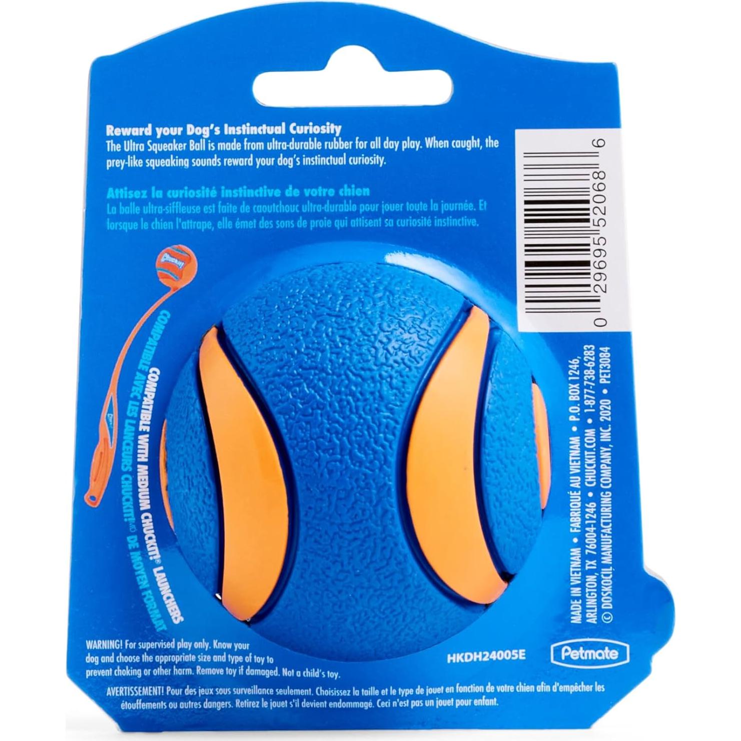 Pelota Chuckit! Ultra Squeaker para Perros Mediana - 1 Unidad