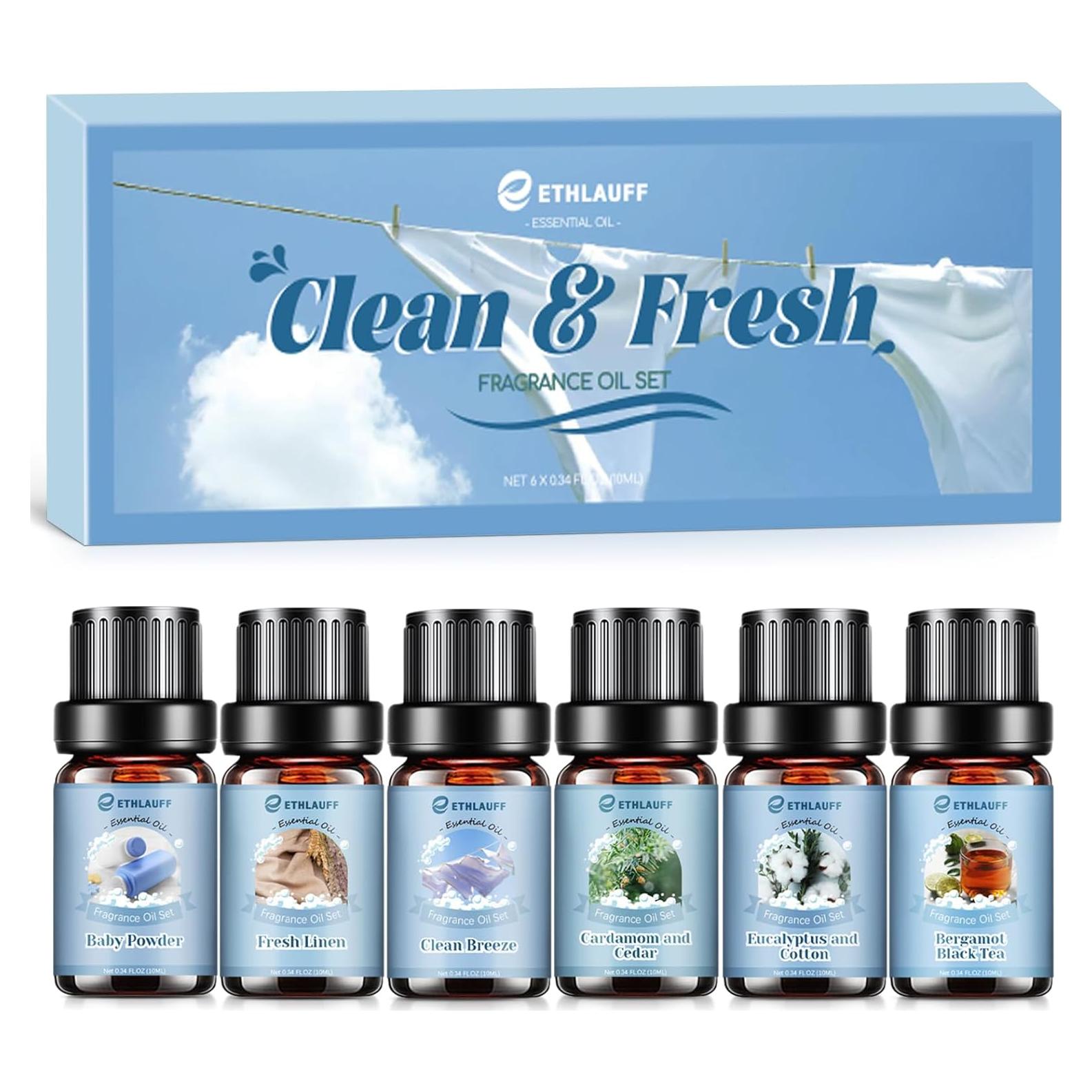 Juego de 6 Aceites Esenciales Limpiadores Ethlauff 10 ml