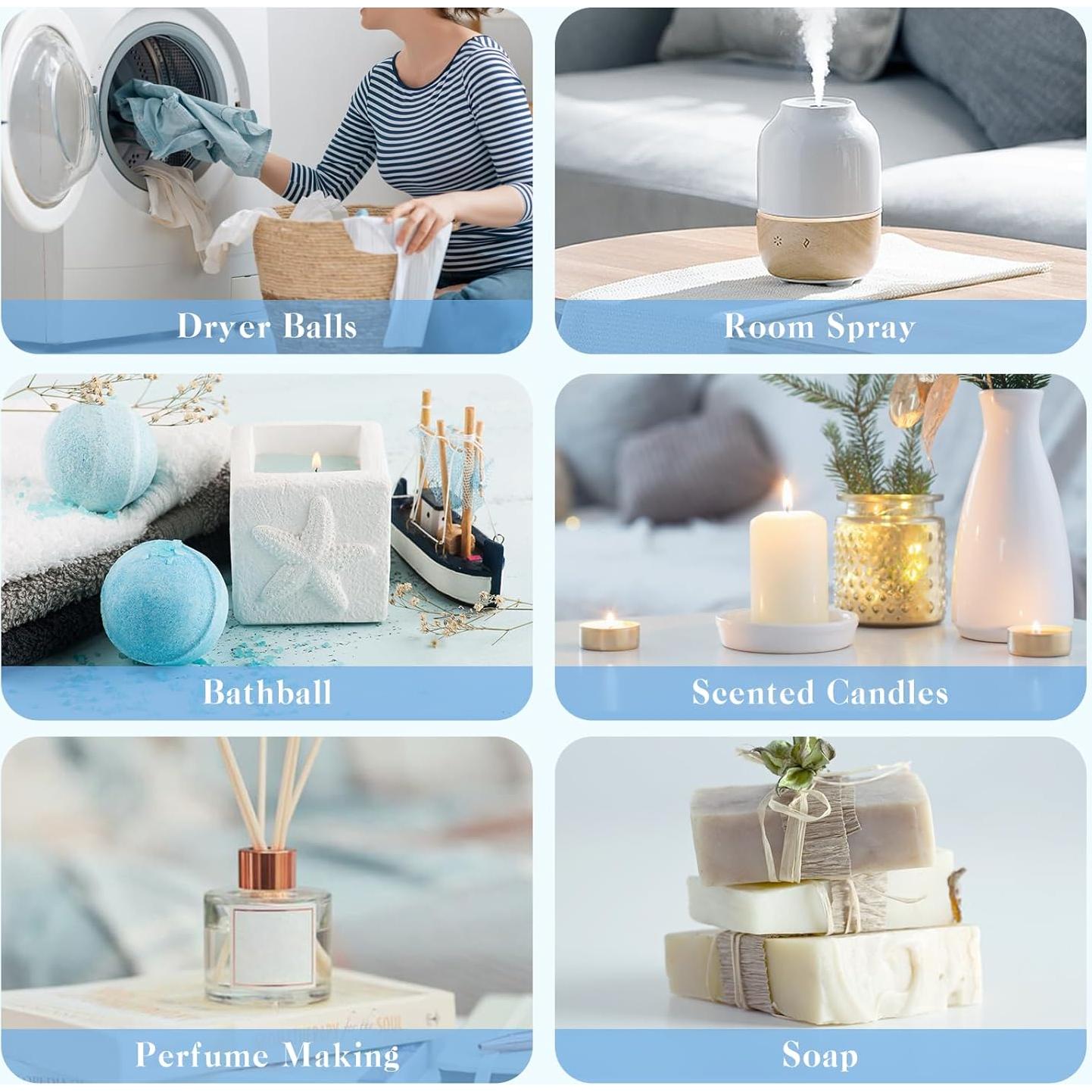 Juego de 6 Aceites Esenciales Limpiadores Ethlauff 10 ml