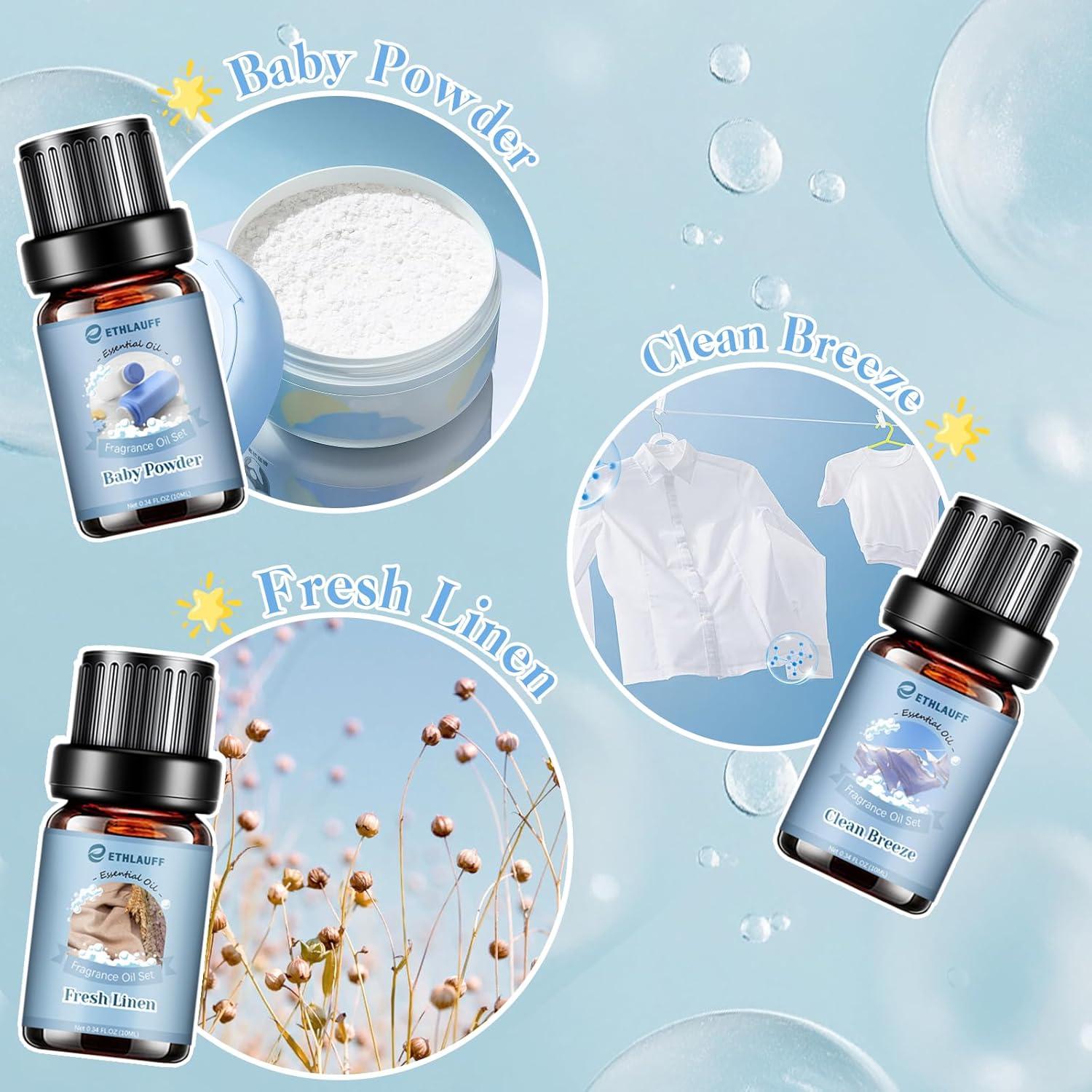 Juego de 6 Aceites Esenciales Limpiadores Ethlauff 10 ml