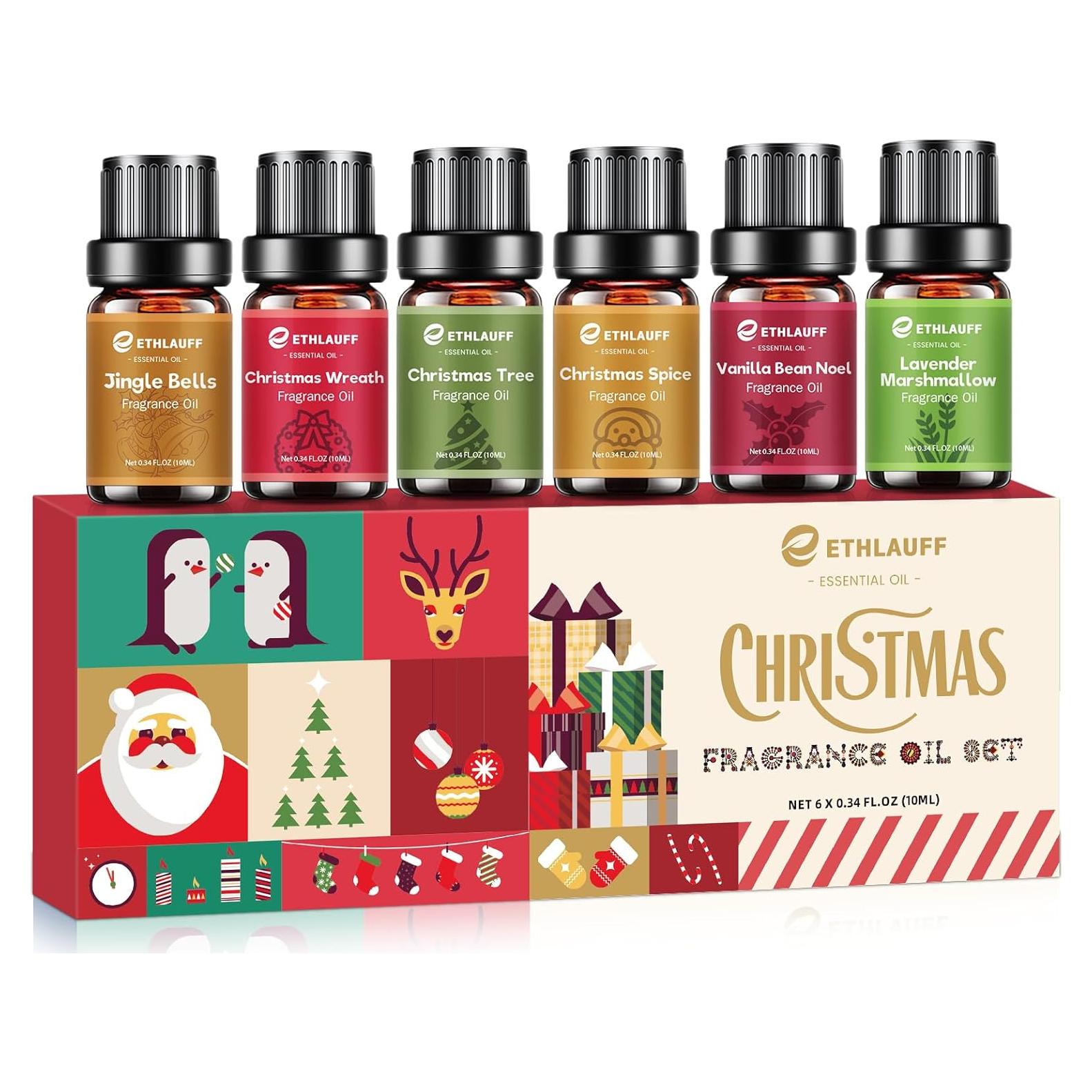 Set de Aceites Aromáticos de Navidad Ethlauff 10 ml x 6