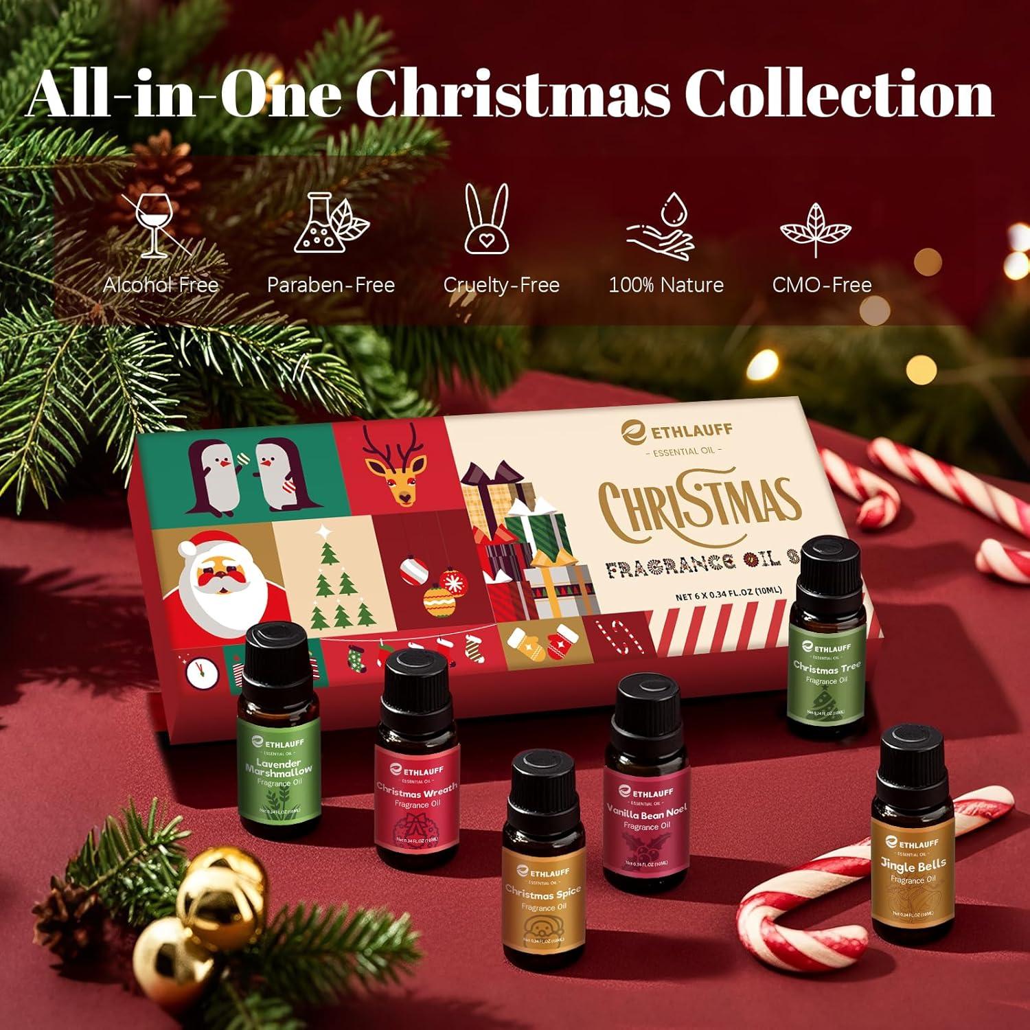 Set de Aceites Aromáticos de Navidad Ethlauff 10 ml x 6
