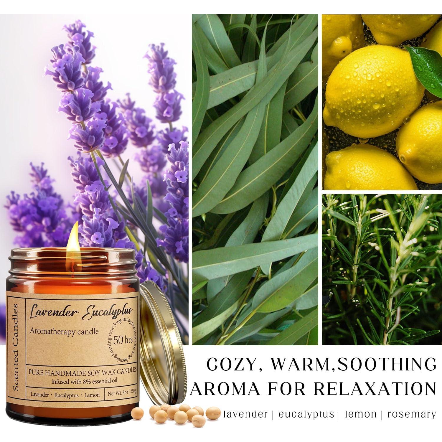 Set de Velas Aromáticas Eucalipto y Lavanda Liofeve 2pk