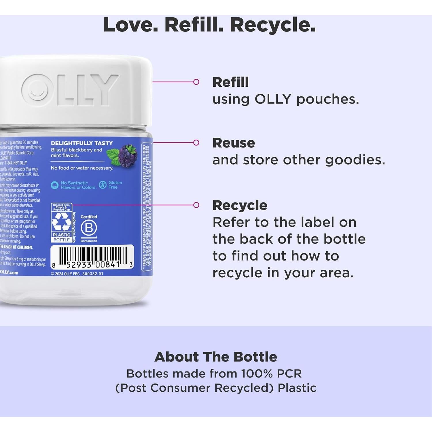 Gominolas para dormir OLLY 50 unidades con melatonina 5 mg