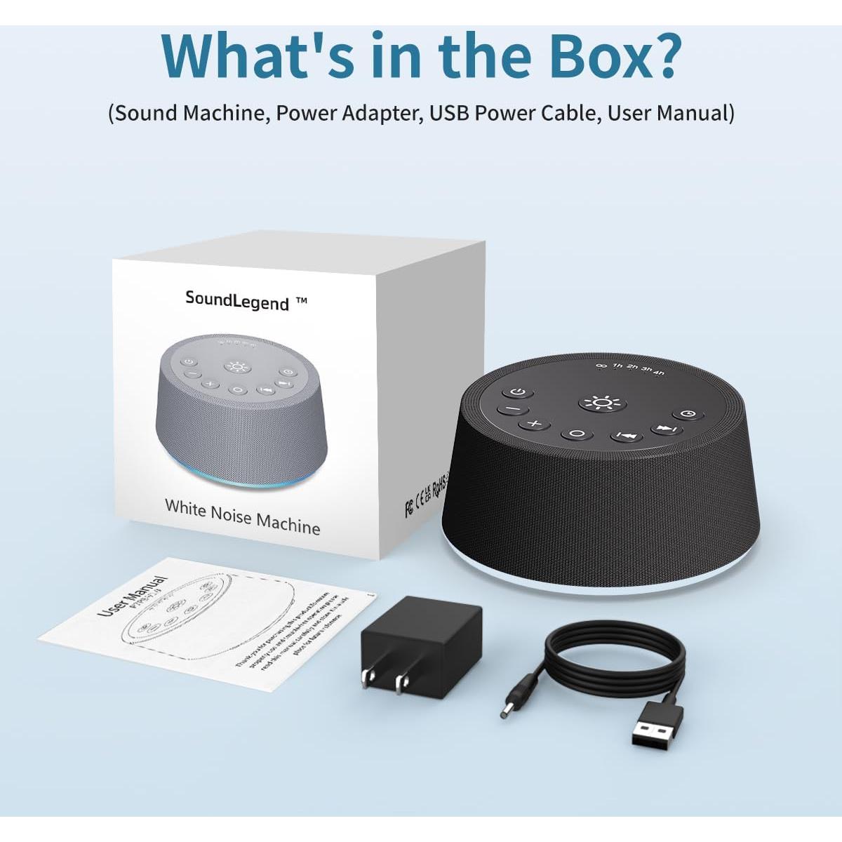 Máquina de Sonido Blanco SoundLegend con Luz Nocturna 12 Colores