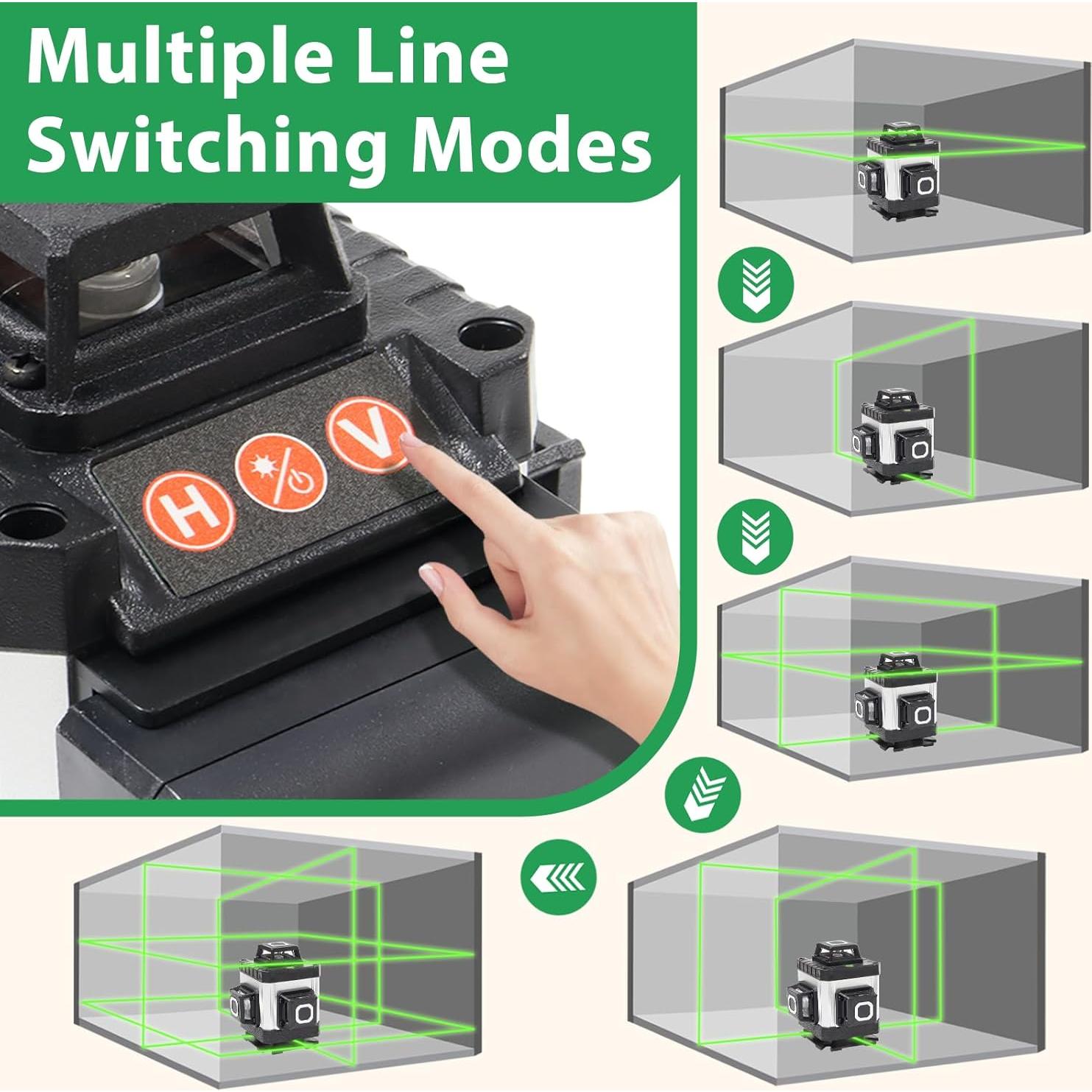 Nivel Láser ZPD 4D Autonivelante Verde con Trípode 16 Líneas