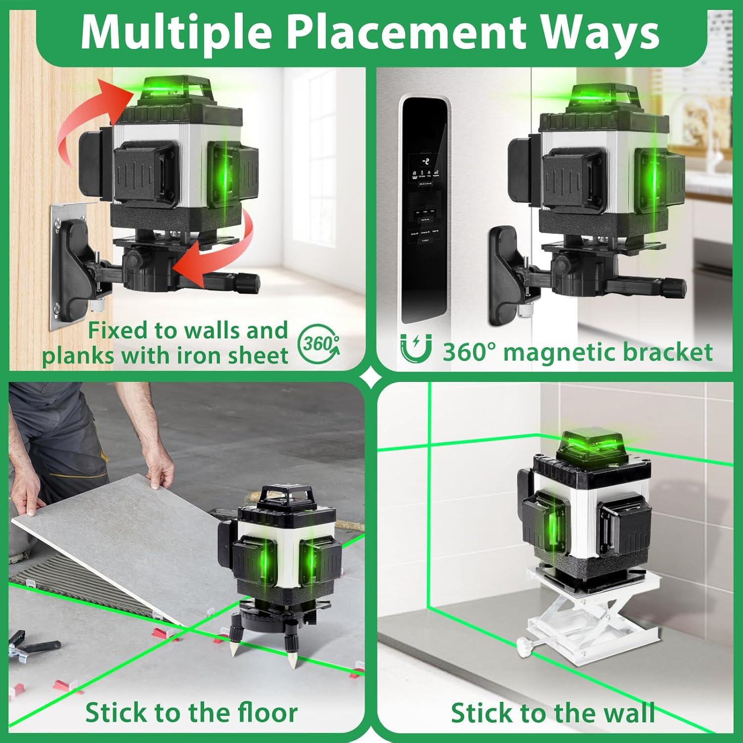 Nivel Láser ZPD 4D Autonivelante Verde con Trípode 16 Líneas