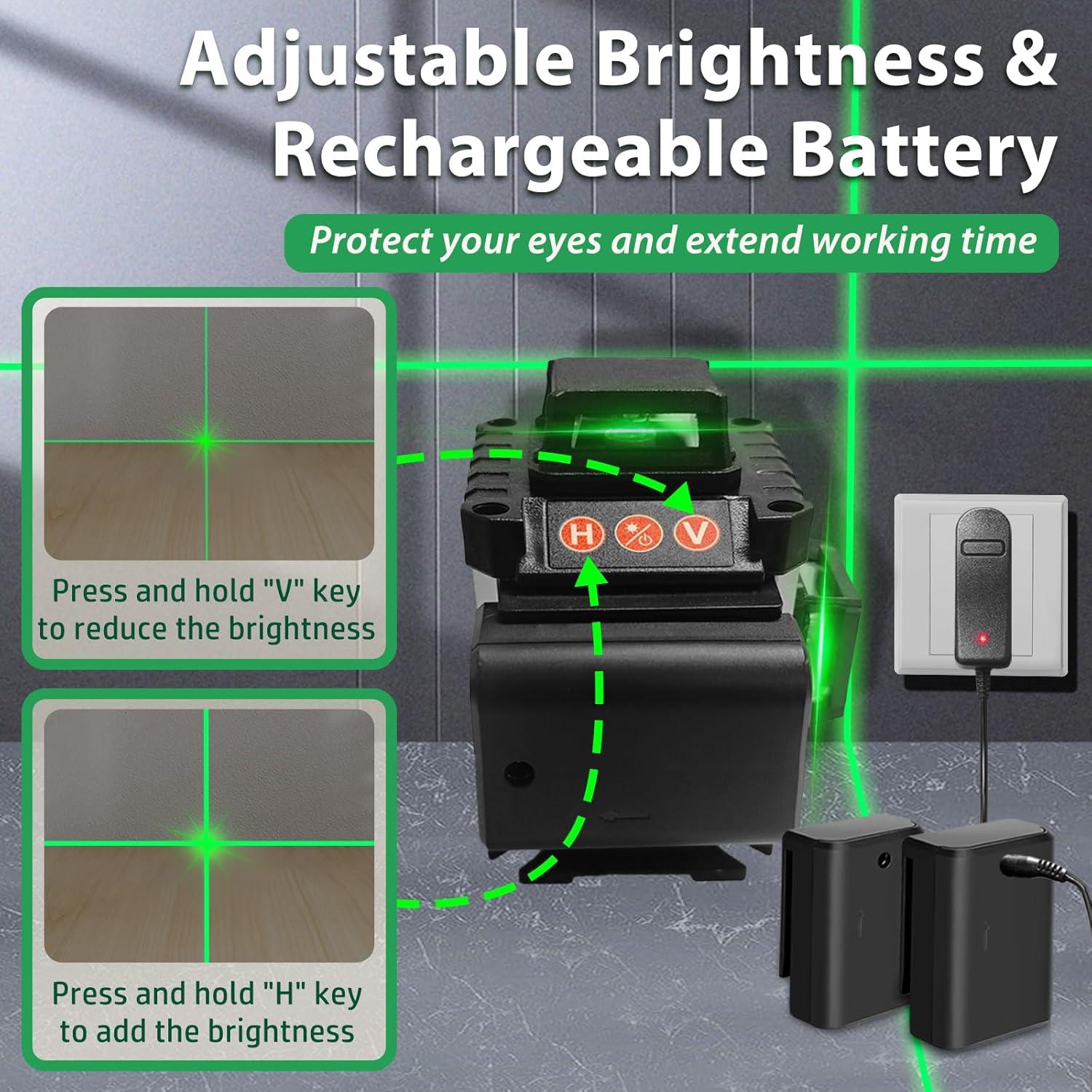 Nivel Láser ZPD 4D Autonivelante Verde con Trípode 16 Líneas