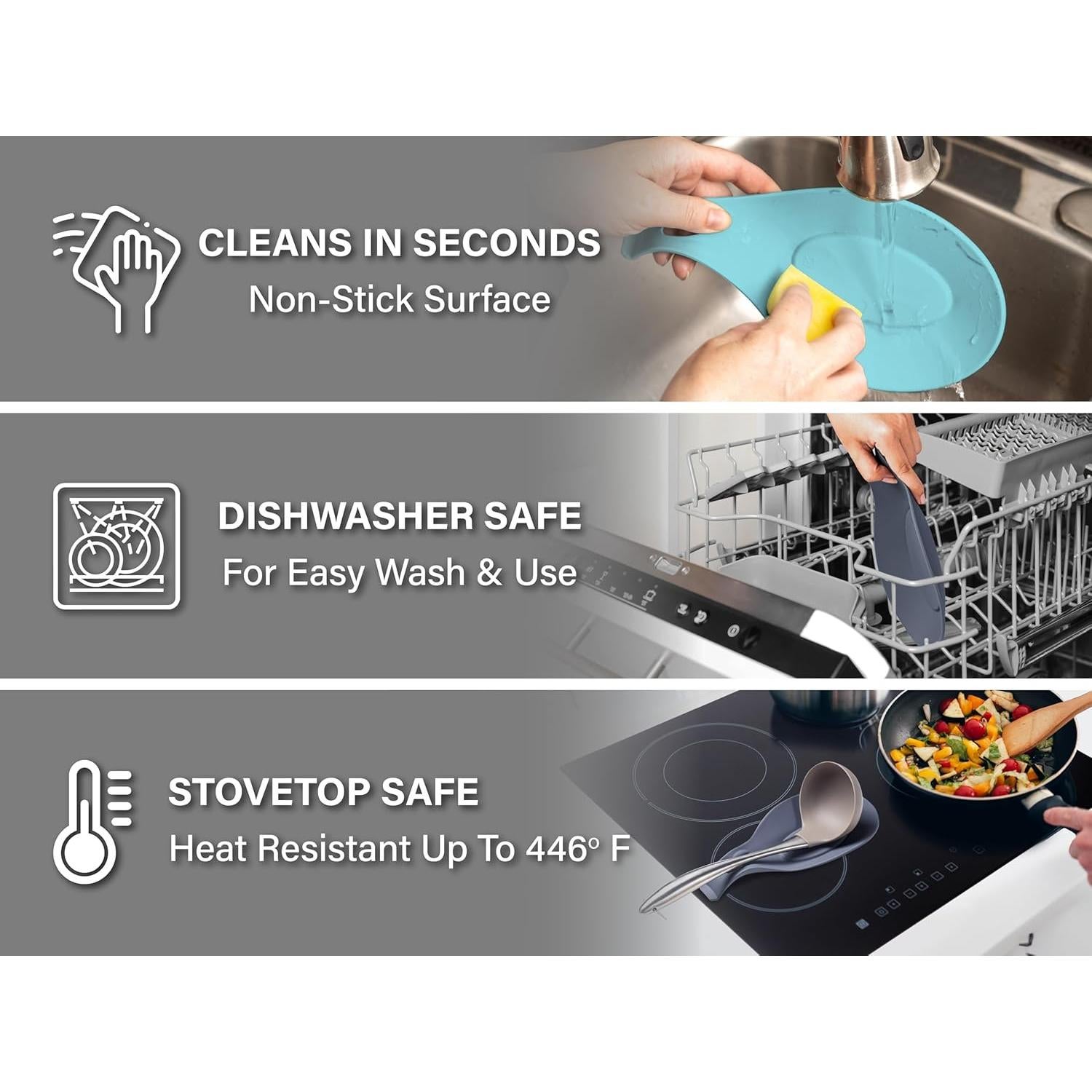 Soporte de Cuchara de Silicona Petits Desserts - 2 Pcs, Resistente al Calor