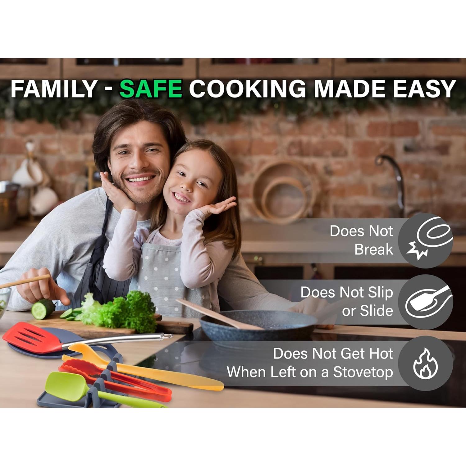 Soporte de Cuchara de Silicona Petits Desserts - 2 Pcs, Resistente al Calor