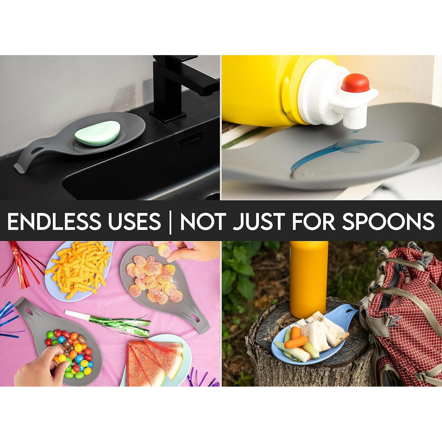 Soporte de Cuchara de Silicona Petits Desserts - 2 Pcs, Resistente al Calor