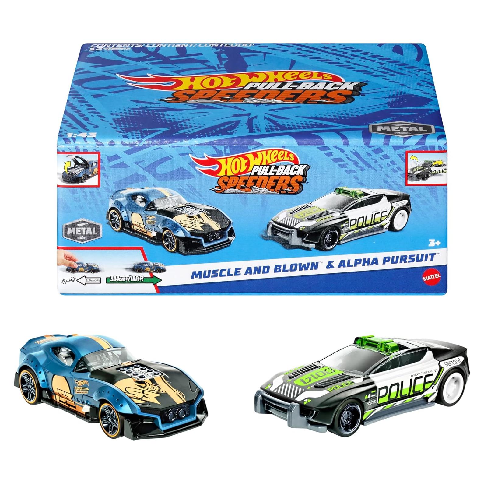 Hot Wheels Paquete de 2 Coches Retroceso 1:43 Interactivos