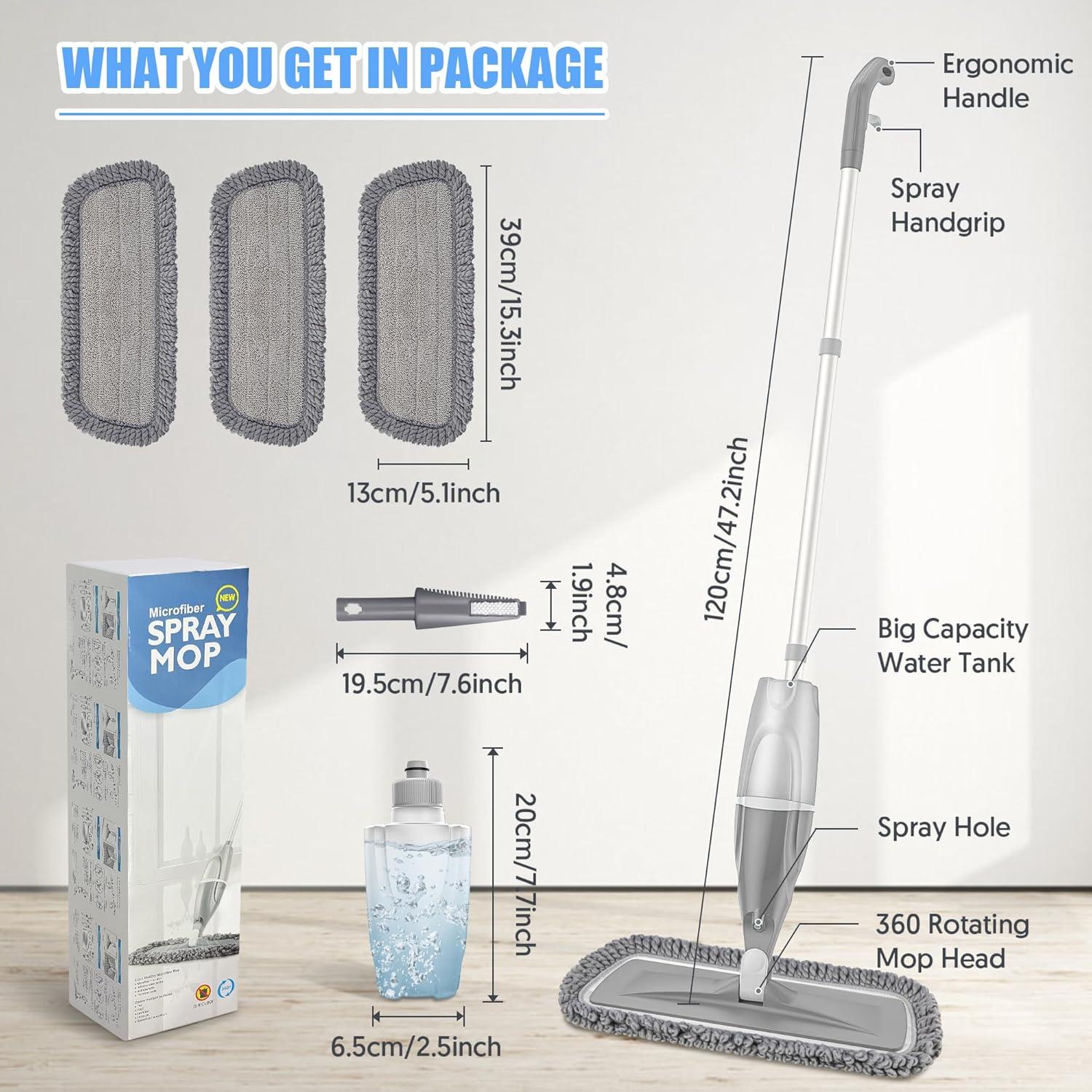 Mopa Húmeda EXEGO con 3 Almohadillas Reutilizables 440ML